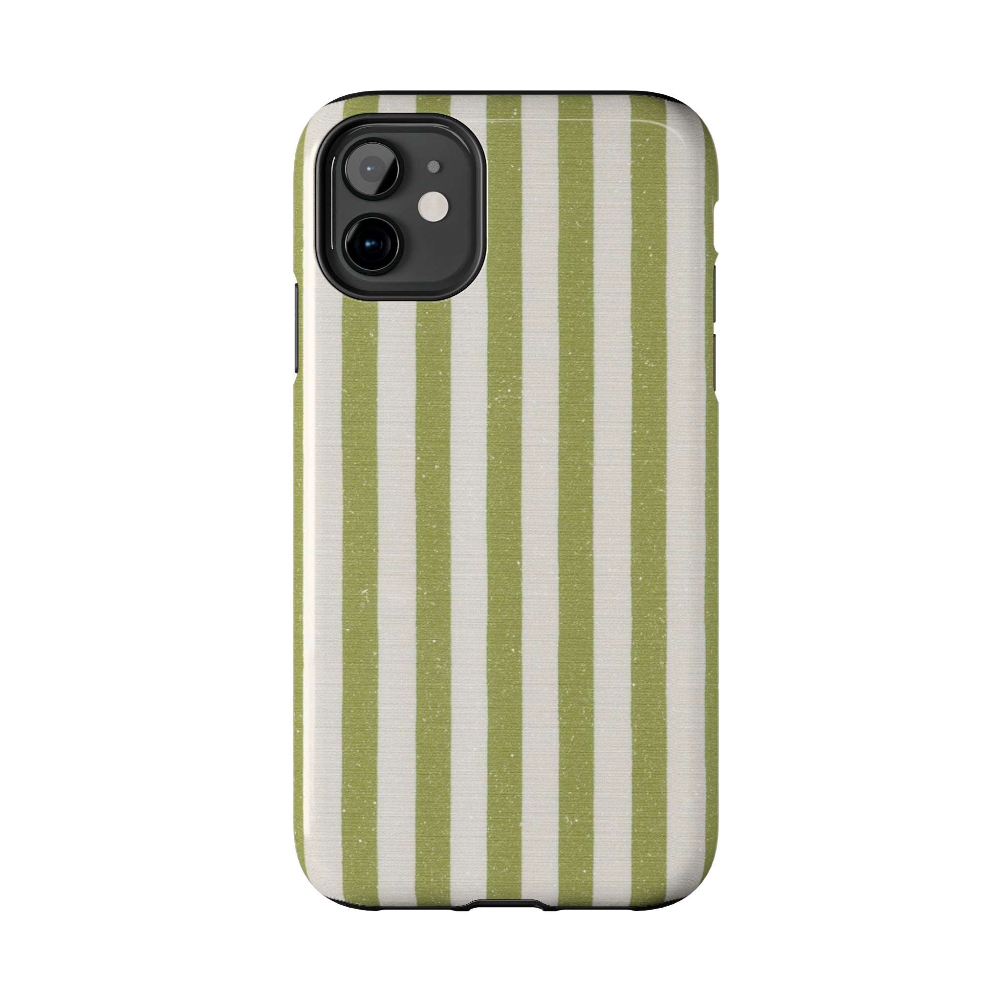 Olive Green Vertical Stripe Tough Phone Case — Durable Protective Cover