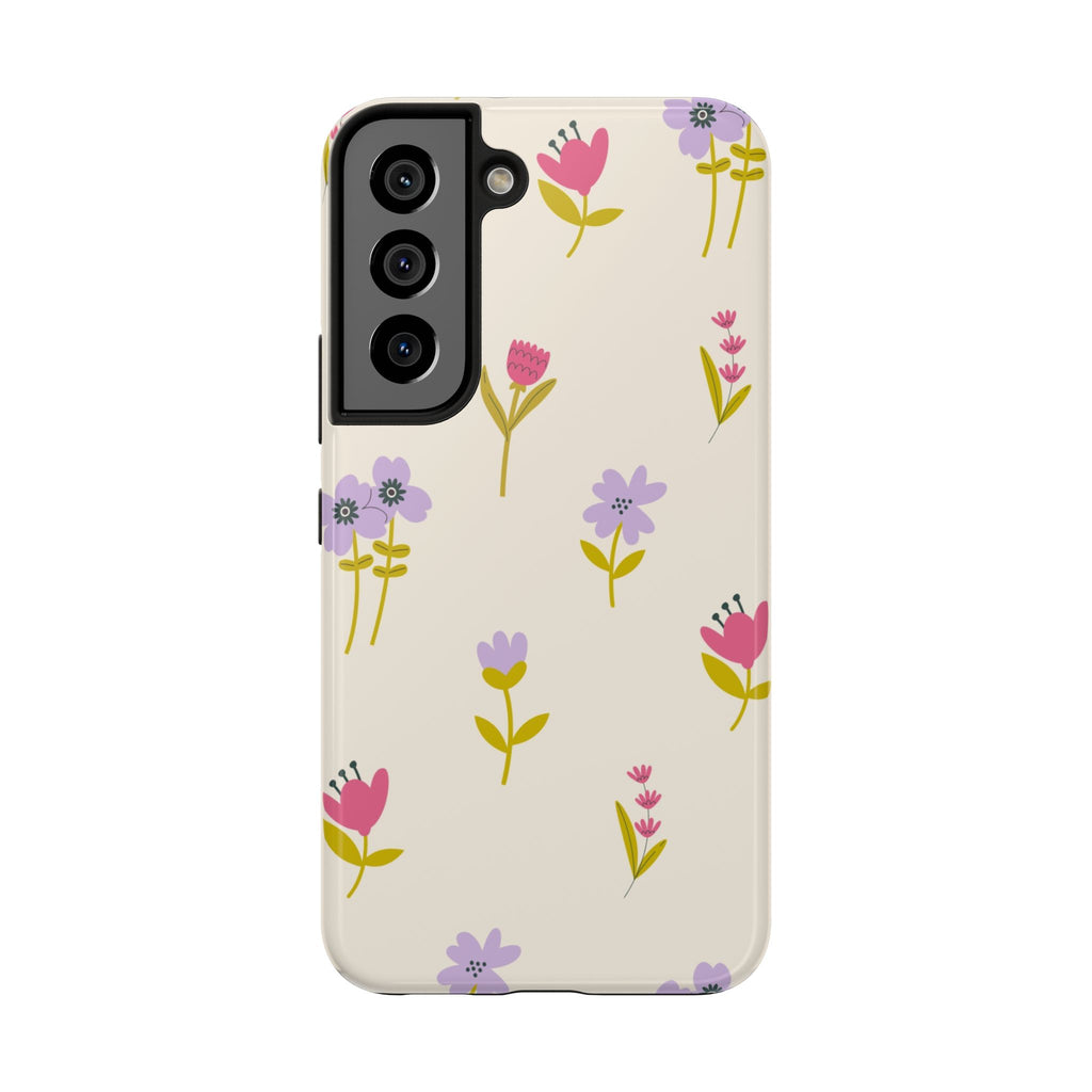 Floral Ditsy Tough Phone Case — Pastel Wildflower Protective Cover