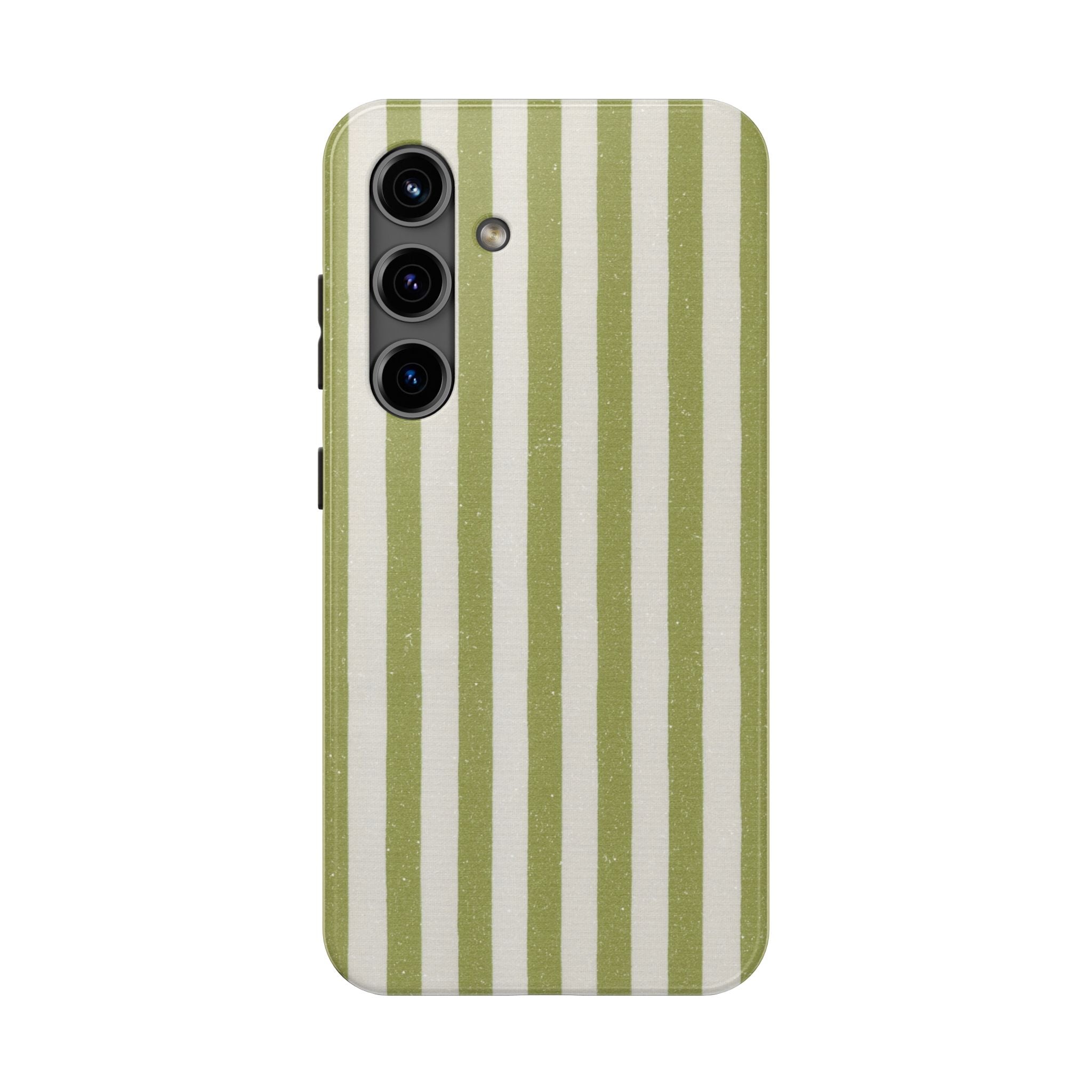 Olive Green Vertical Stripe Tough Phone Case — Durable Protective Cover