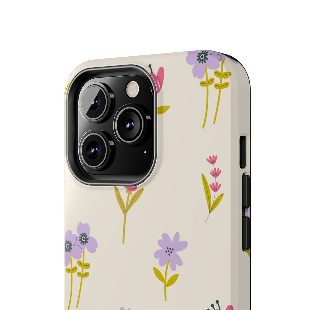 Floral Ditsy Tough Phone Case — Pastel Wildflower Protective Cover
