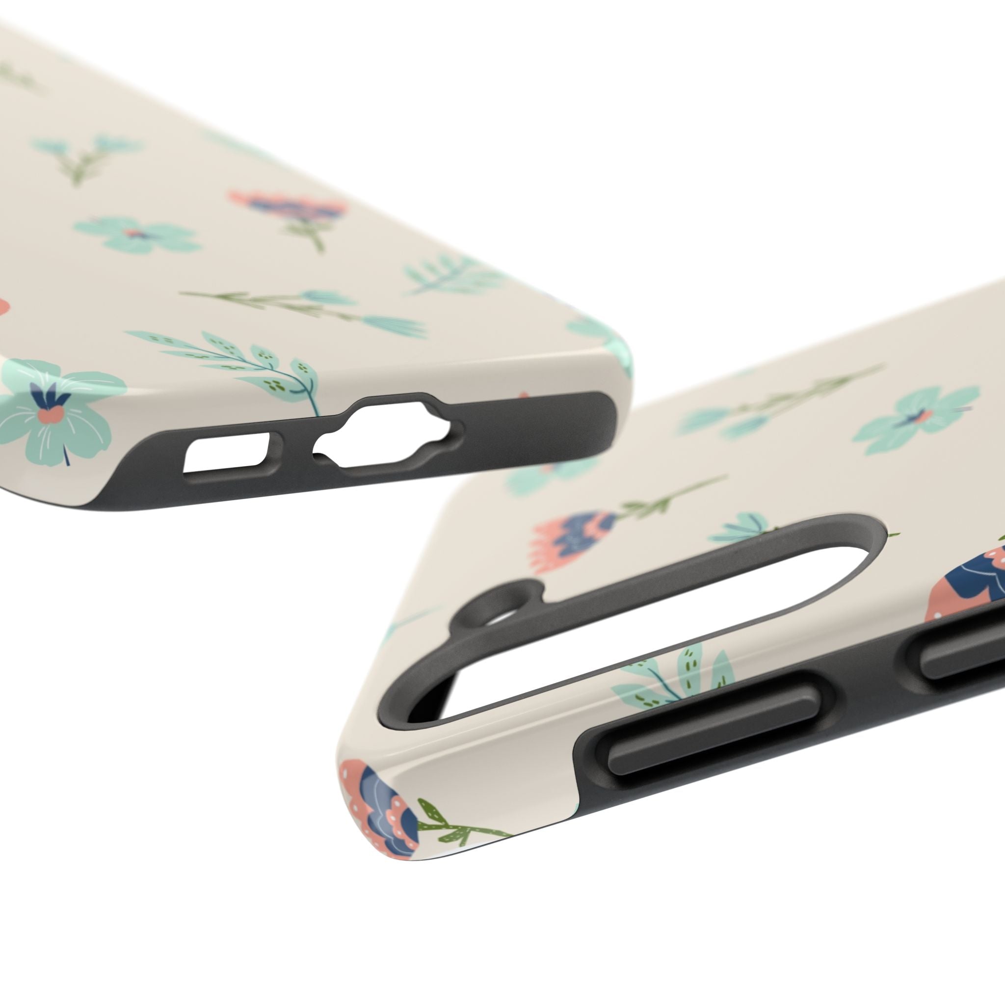 Floral Pattern Tough Phone Case — Pastel Wildflower Protective Phone Cover