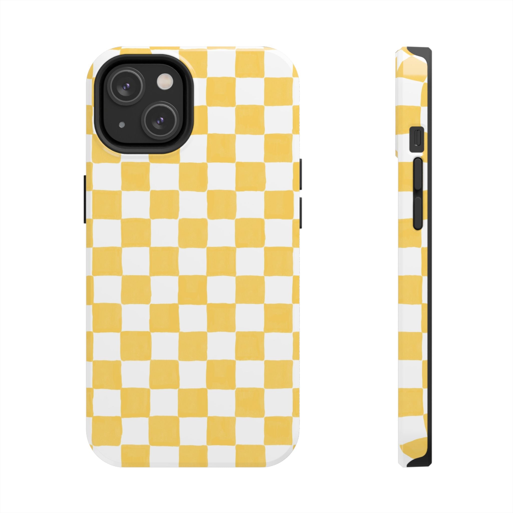 Yellow Checkerboard Tough Phone Case