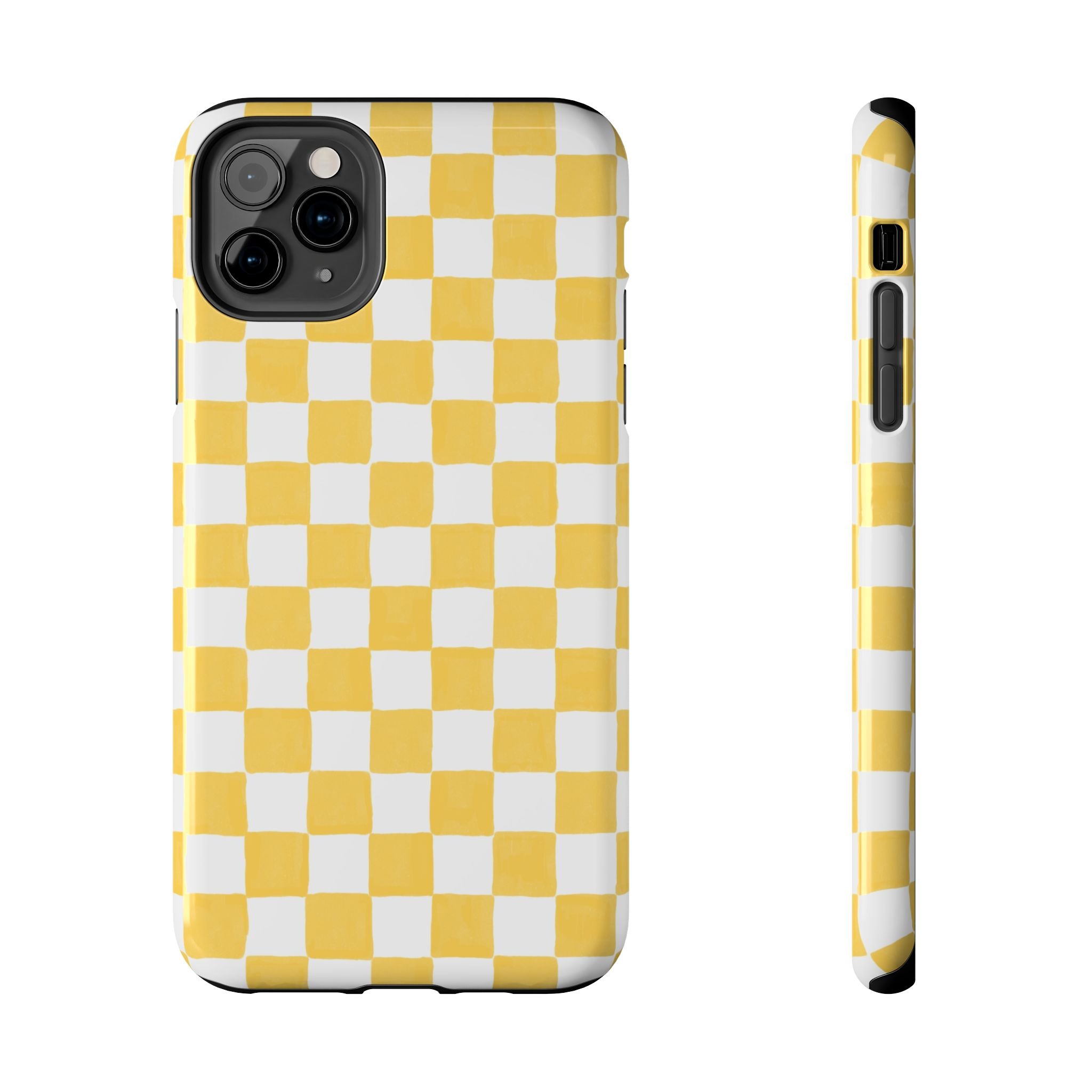 Yellow Checkerboard Tough Phone Case