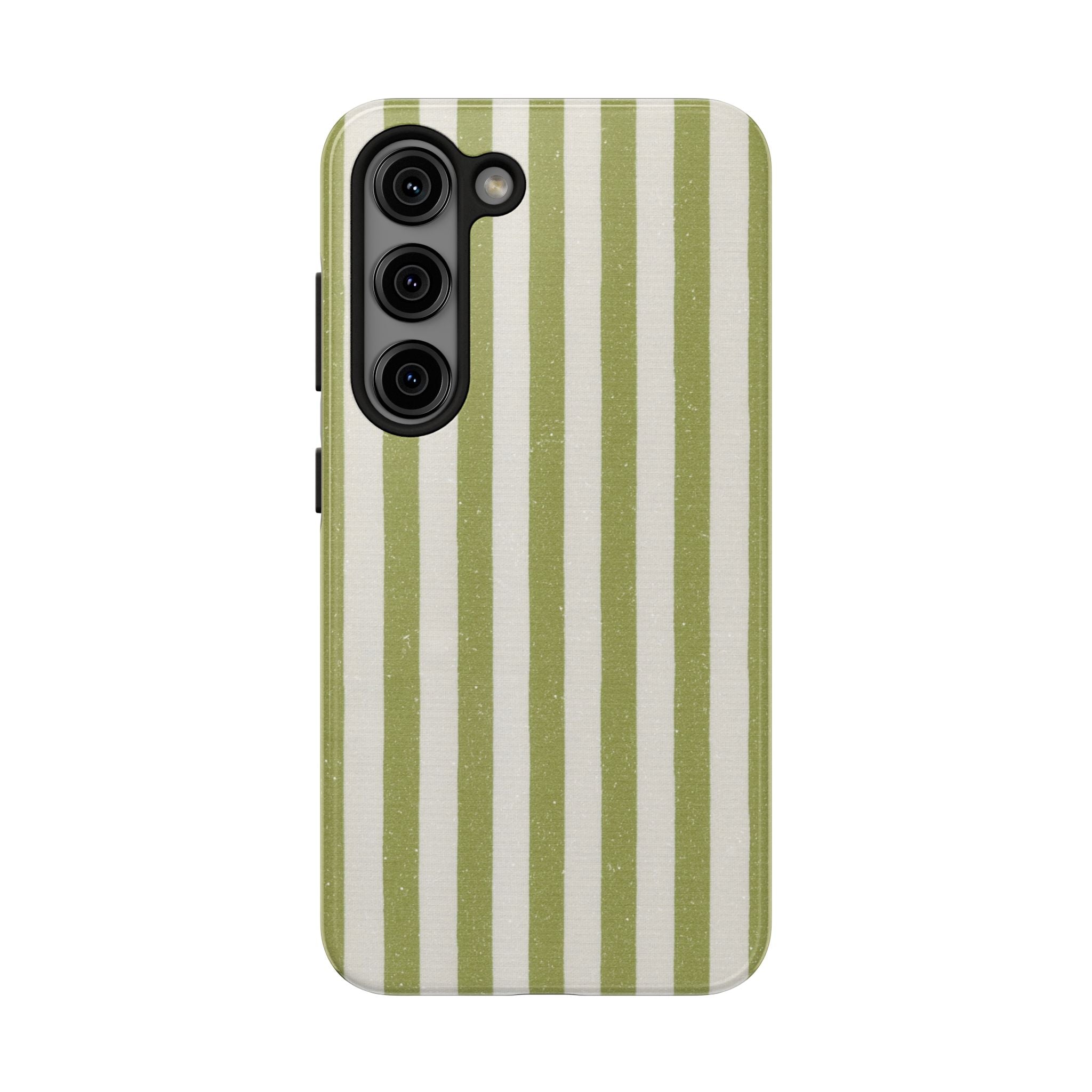 Olive Green Vertical Stripe Tough Phone Case — Durable Protective Cover