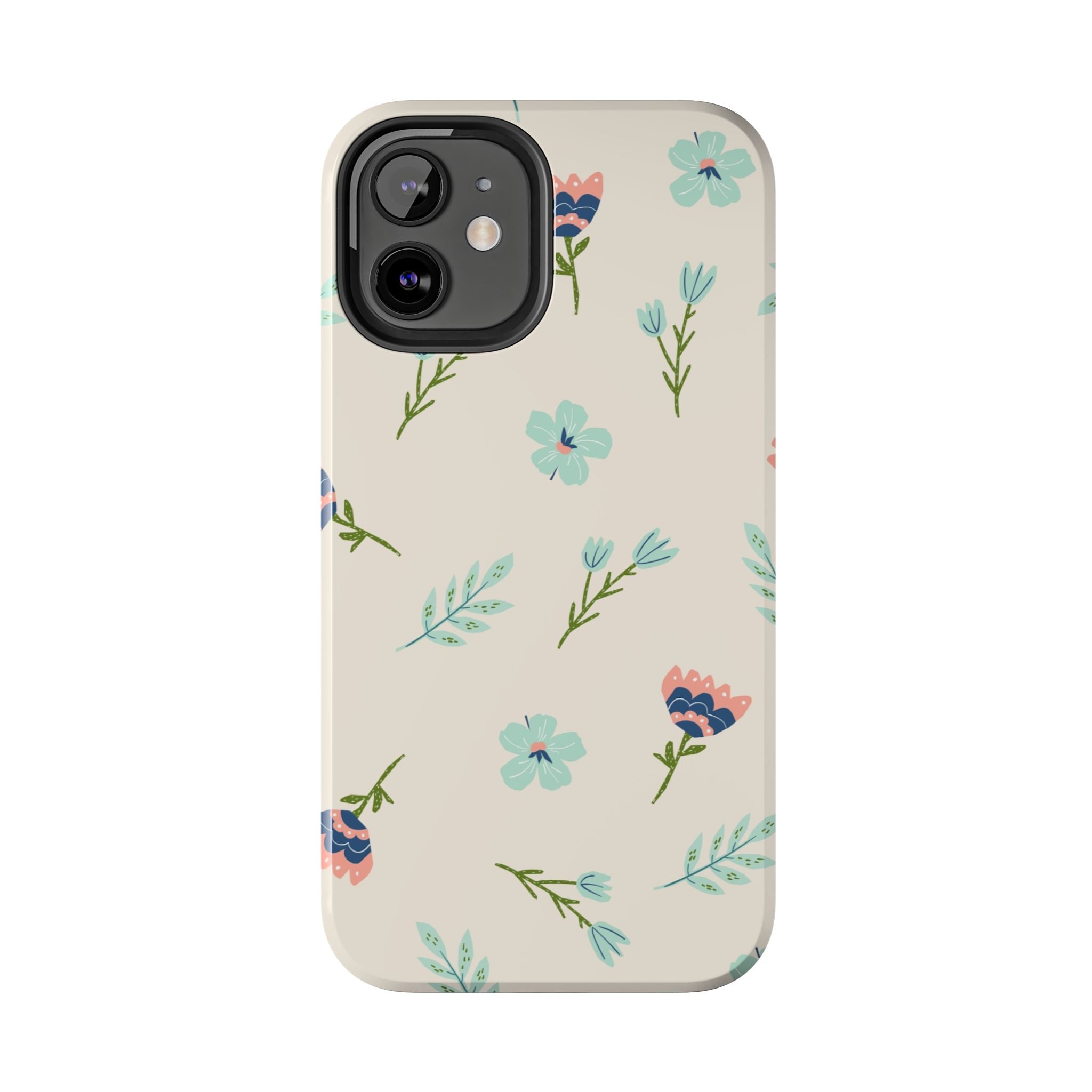 Floral Pattern Tough Phone Case — Pastel Wildflower Protective Phone Cover