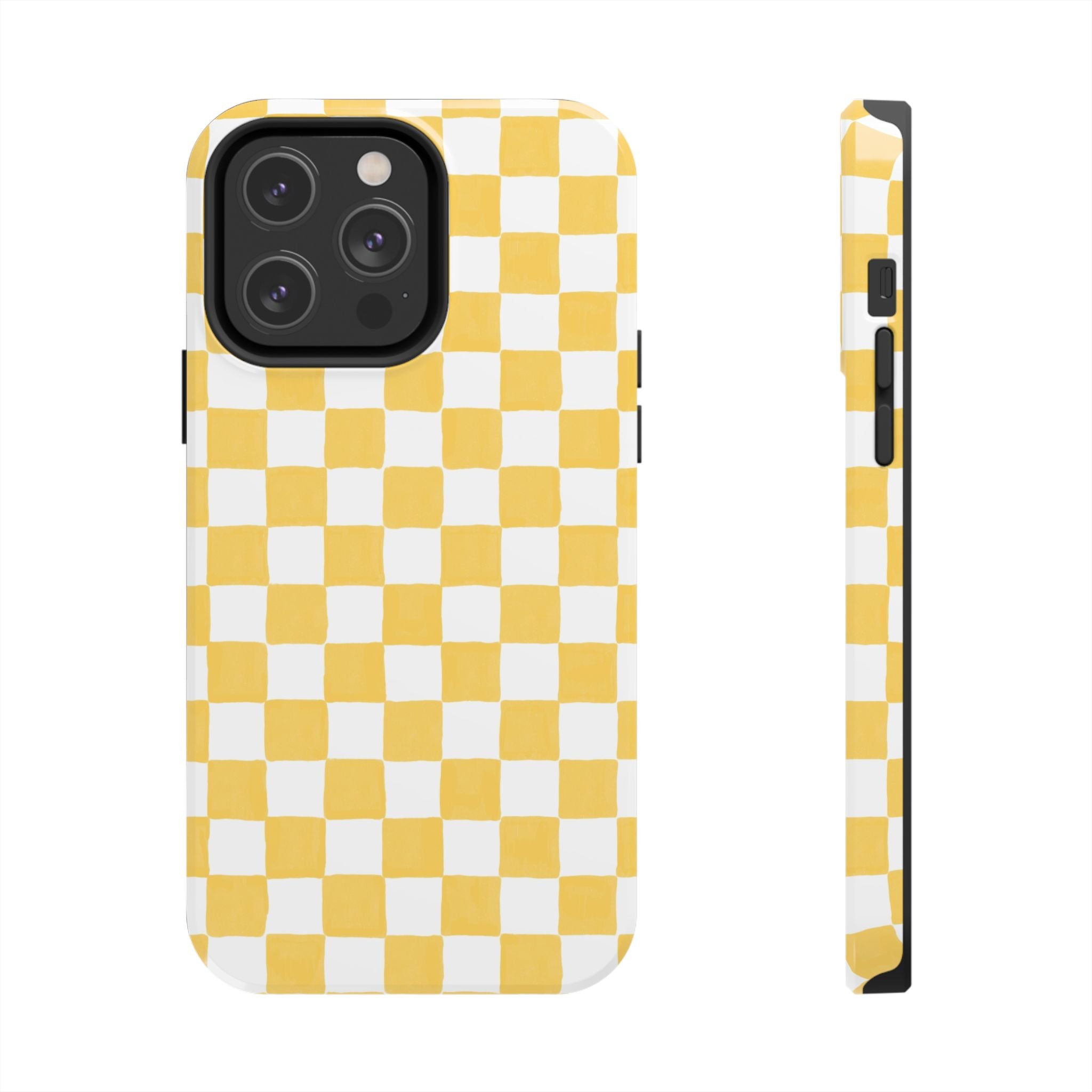 Yellow Checkerboard Tough Phone Case