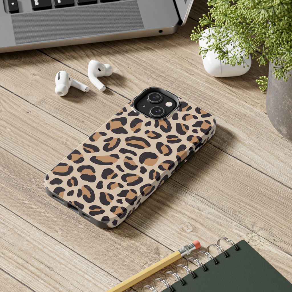 Leopard Print Tough Phone Case — Durable Slim Protective iPhone Cover
