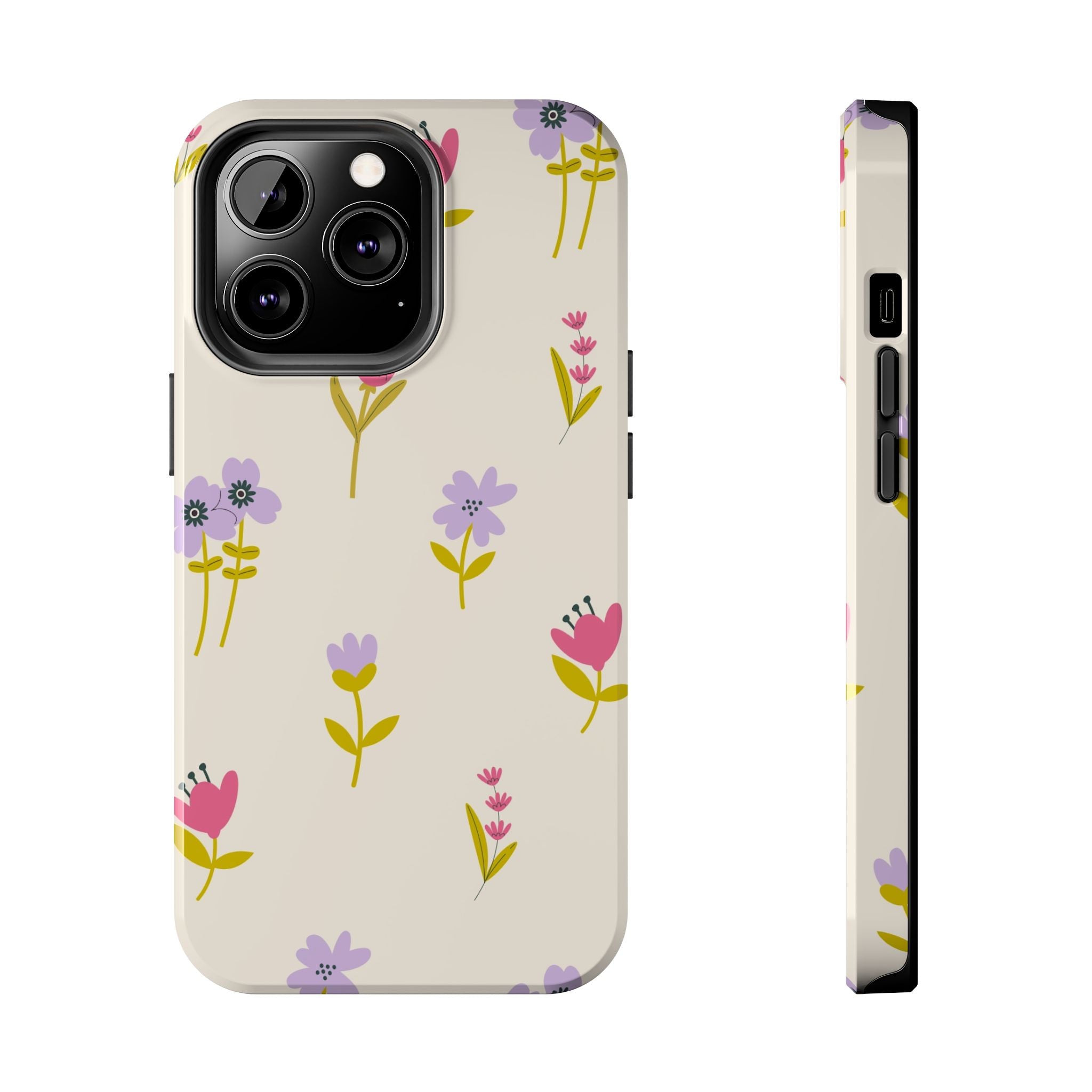 Floral Ditsy Tough Phone Case — Pastel Wildflower Protective Cover