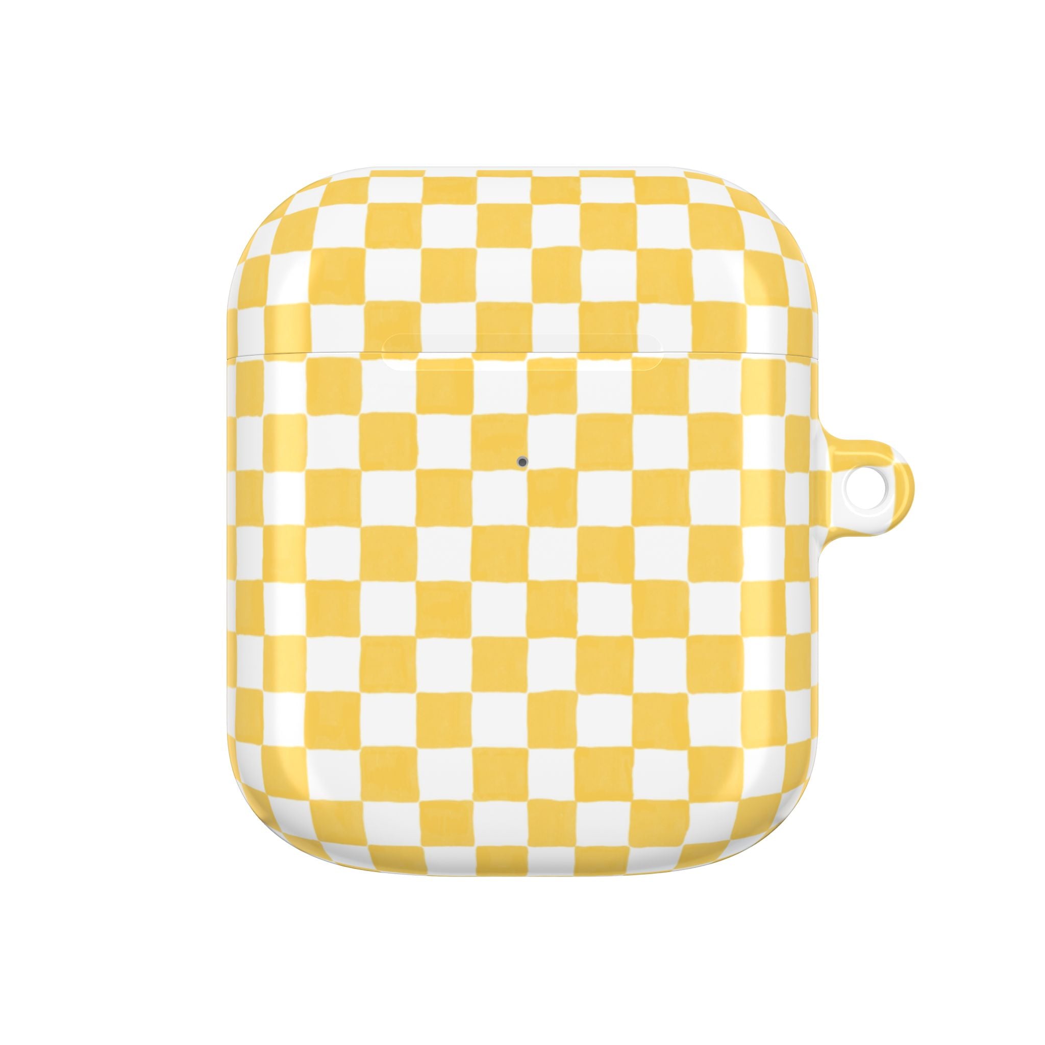 Yellow Checkerboard AirPod Case – Retro Check Pattern Protective Cover