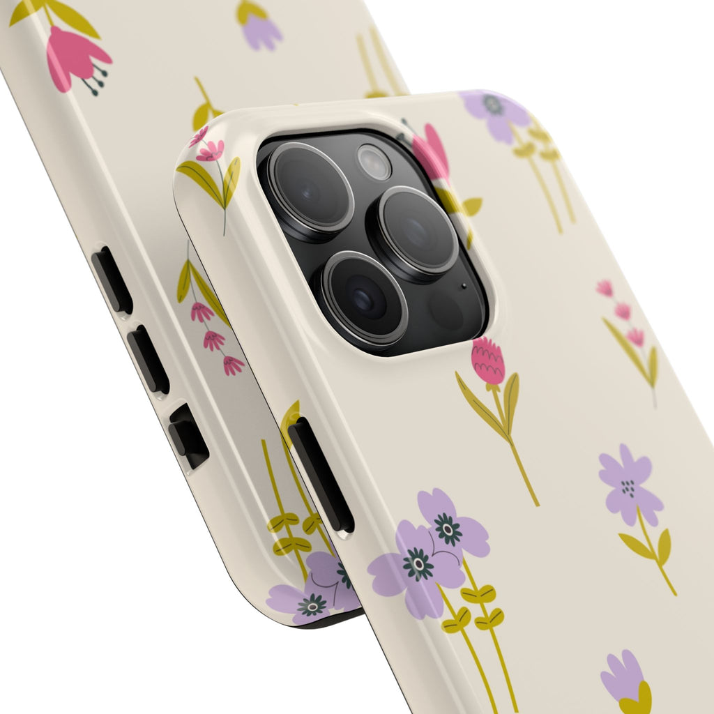 Floral Ditsy Tough Phone Case — Pastel Wildflower Protective Cover
