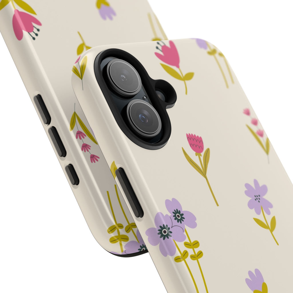 Floral Ditsy Tough Phone Case — Pastel Wildflower Protective Cover