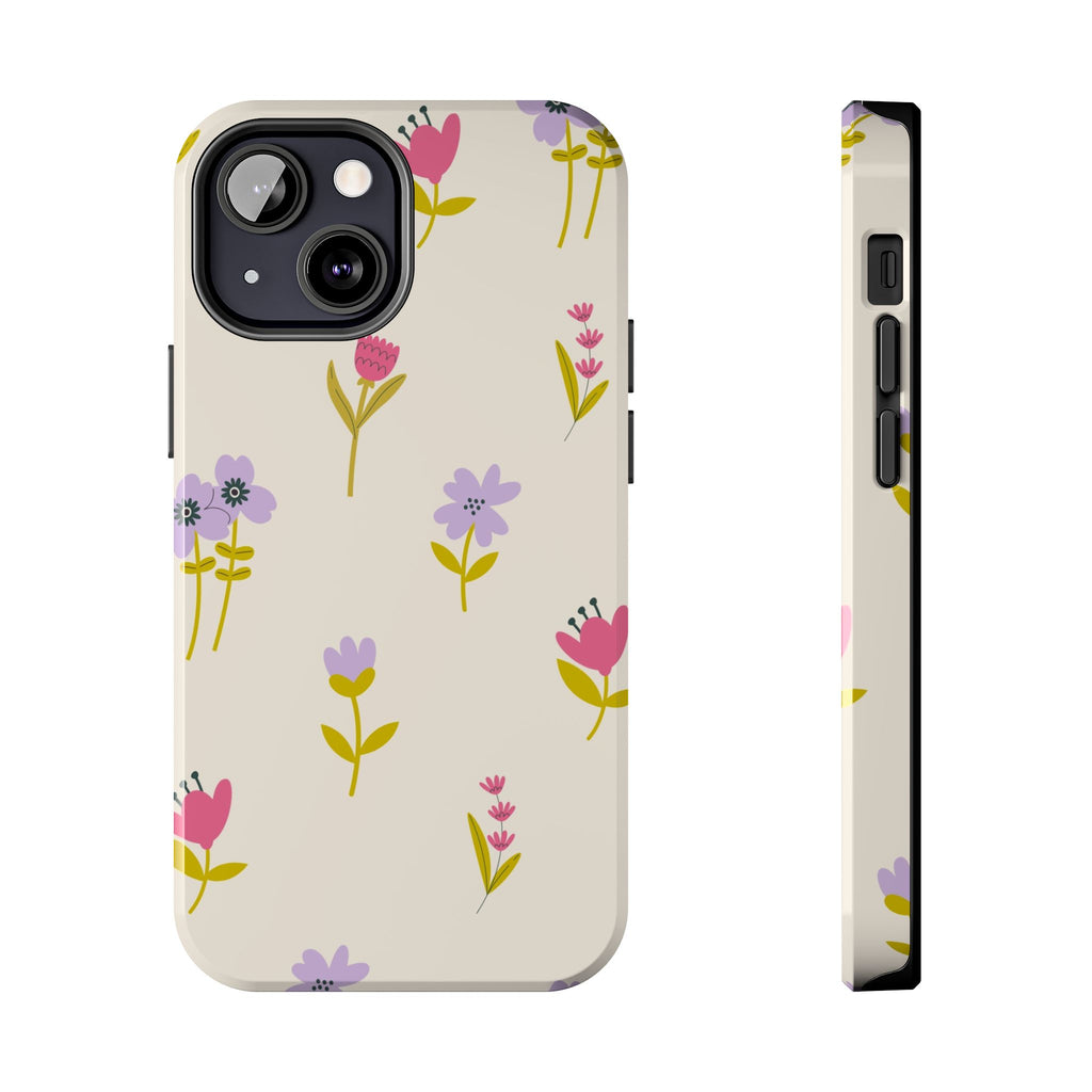 Floral Ditsy Tough Phone Case — Pastel Wildflower Protective Cover