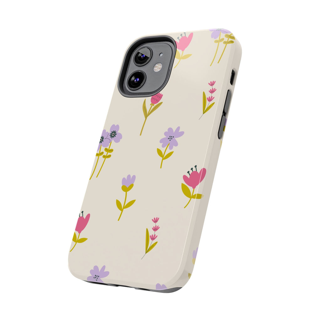 Floral Ditsy Tough Phone Case — Pastel Wildflower Protective Cover