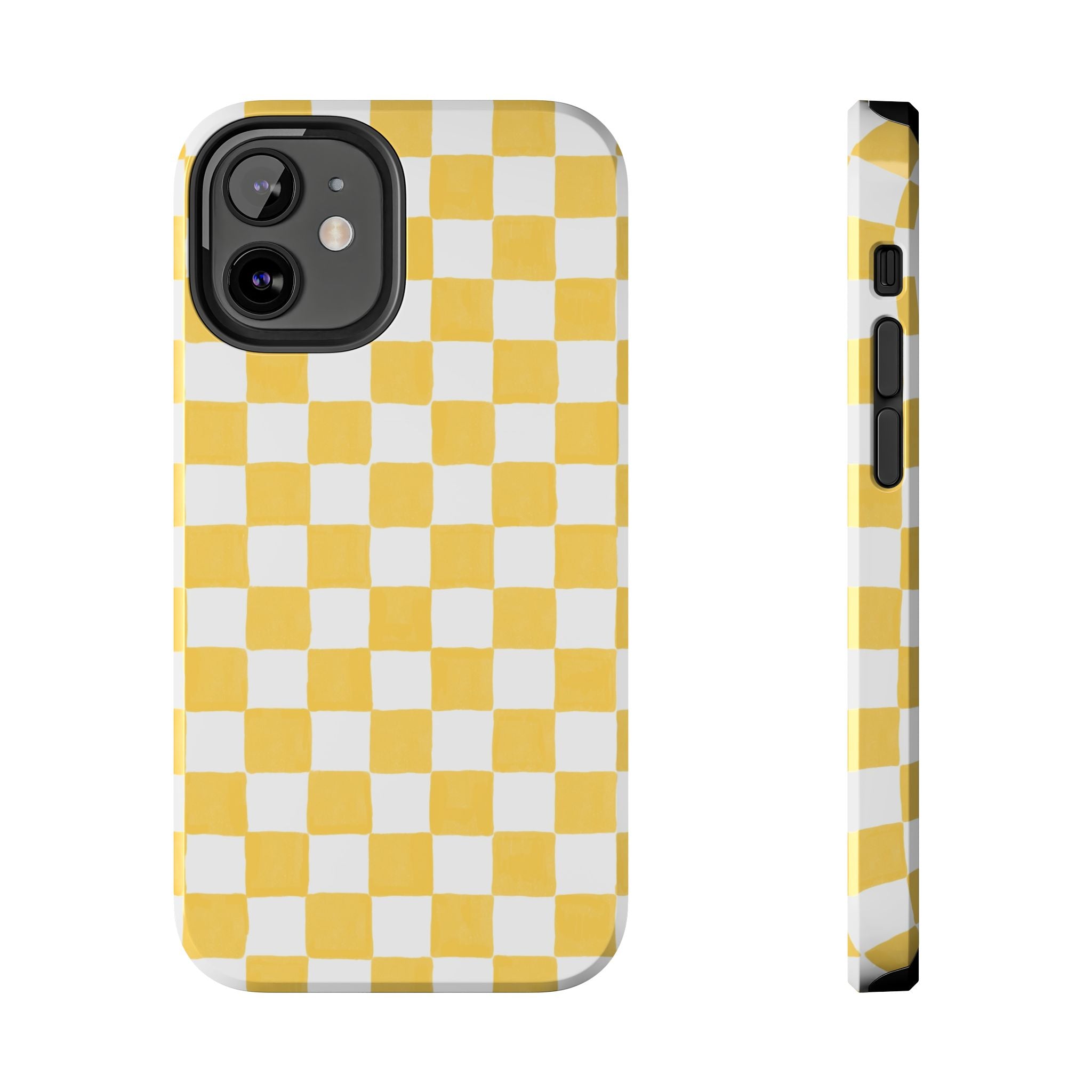 Yellow Checkerboard Tough Phone Case