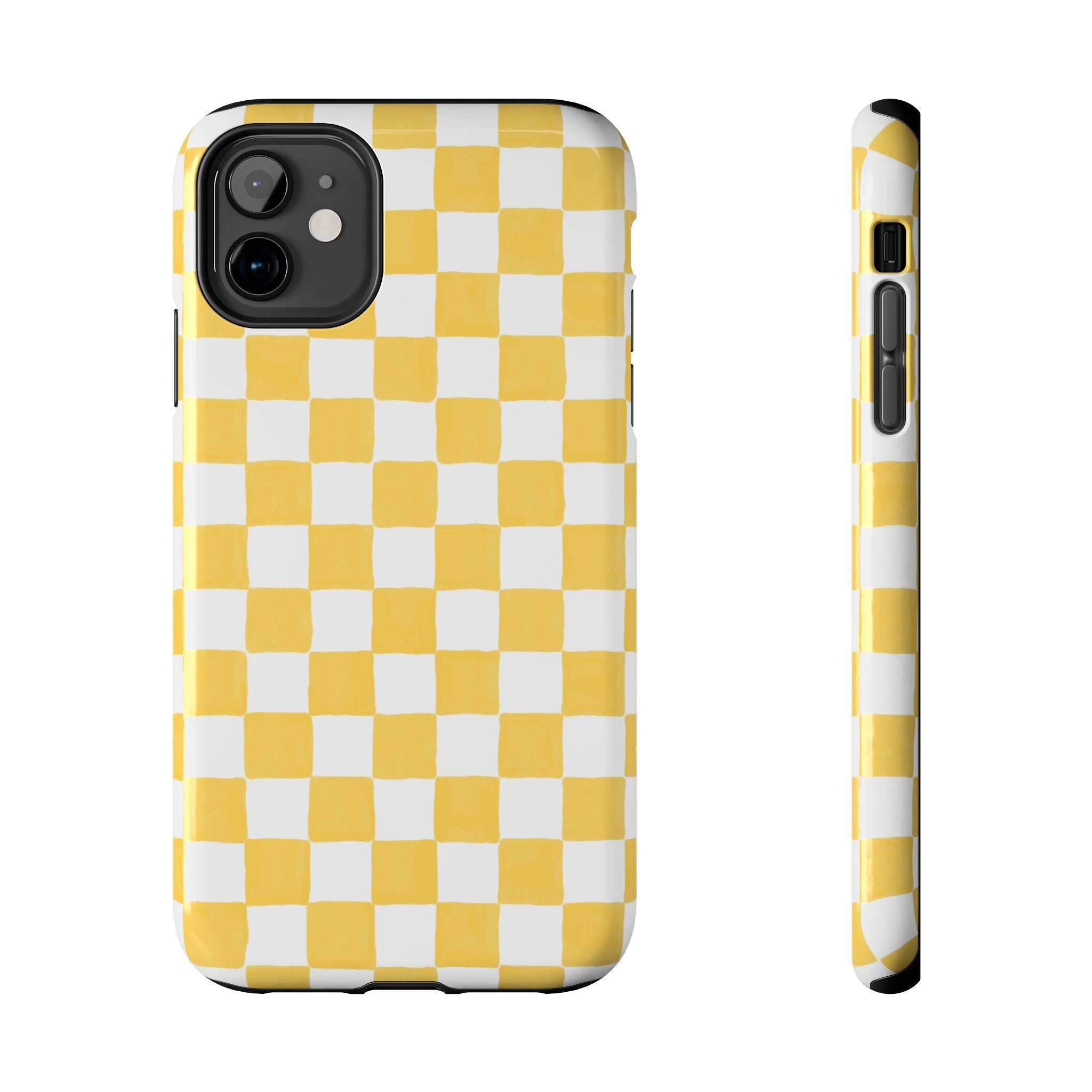 Yellow Checkerboard Tough Phone Case