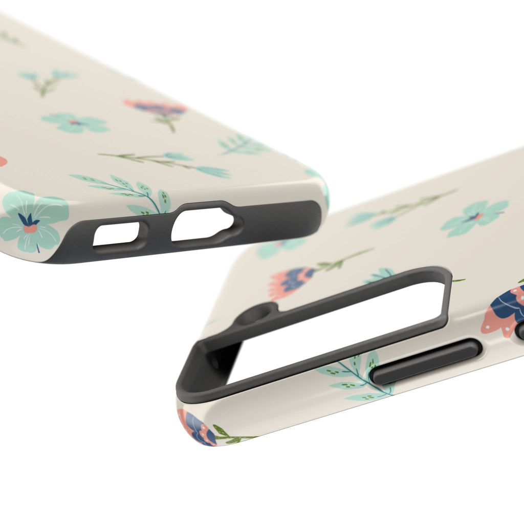 Floral Pattern Tough Phone Case — Pastel Wildflower Protective Phone Cover