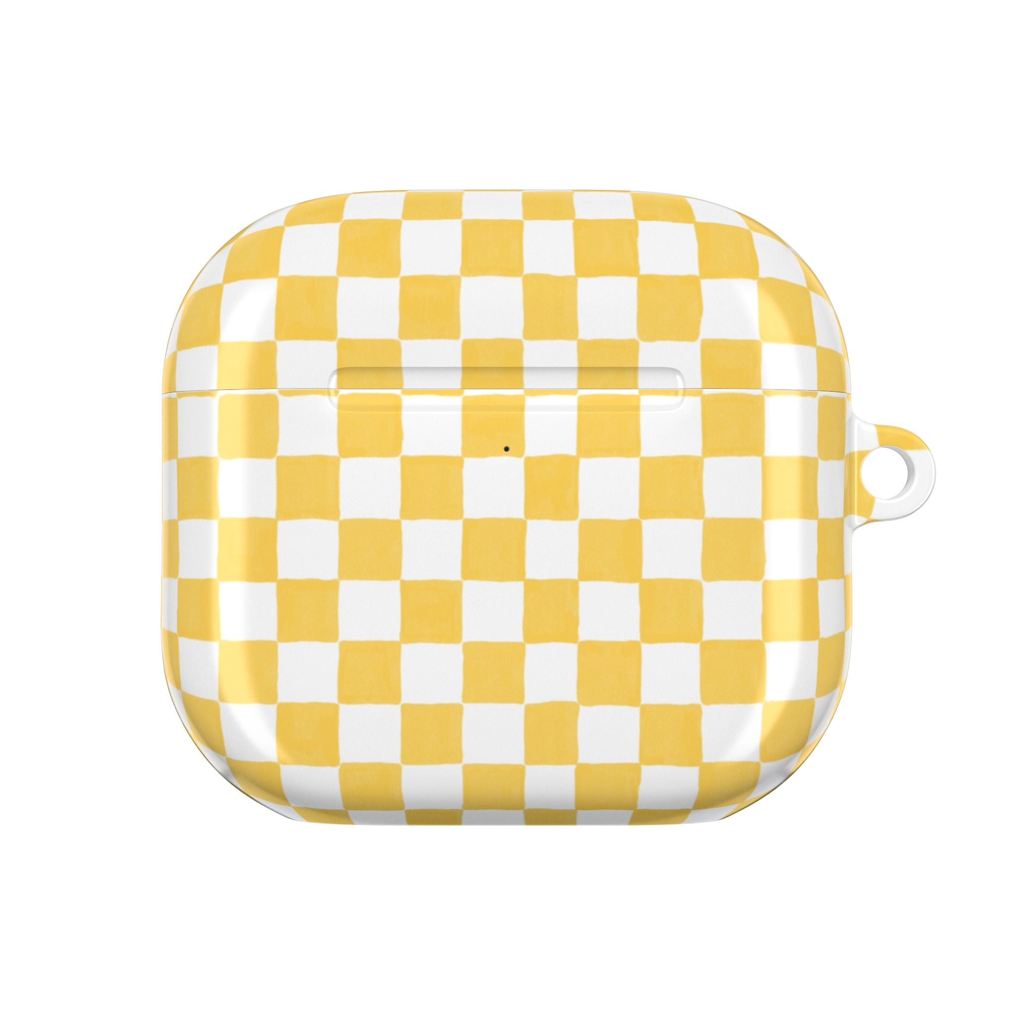 Yellow Checkerboard AirPod Case – Retro Check Pattern Protective Cover