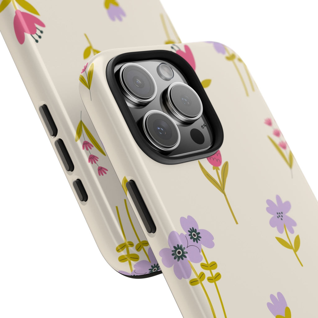 Floral Ditsy Tough Phone Case — Pastel Wildflower Protective Cover