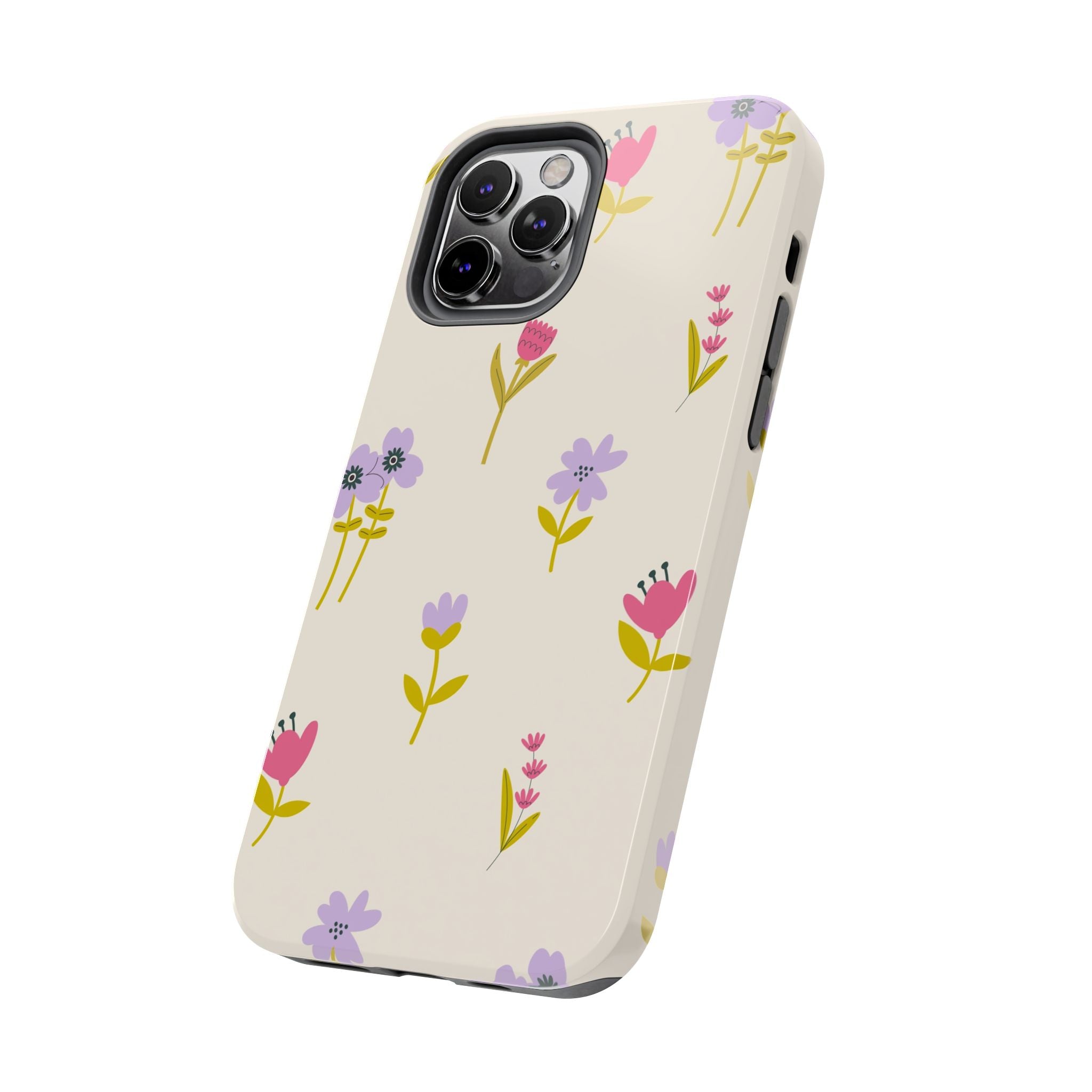 Floral Ditsy Tough Phone Case — Pastel Wildflower Protective Cover