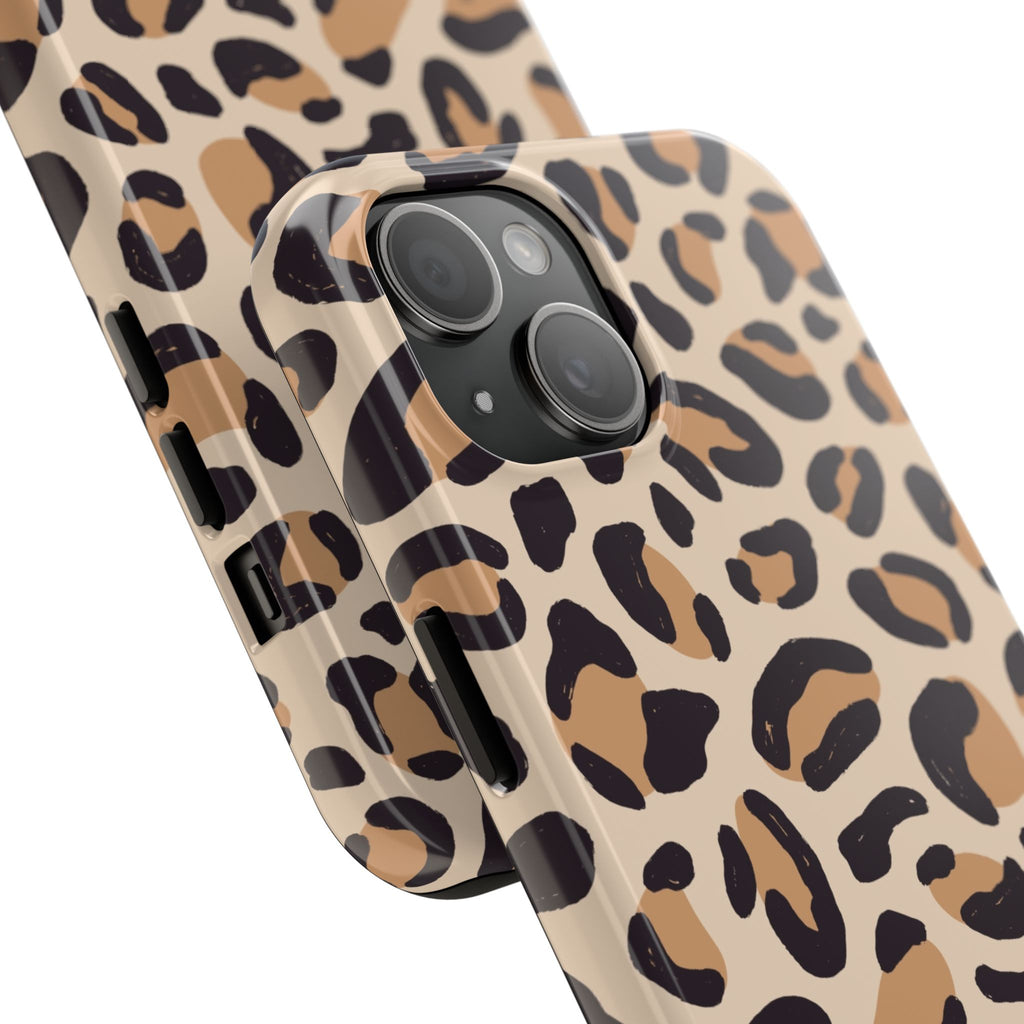 Leopard Print Tough Phone Case — Durable Slim Protective iPhone Cover