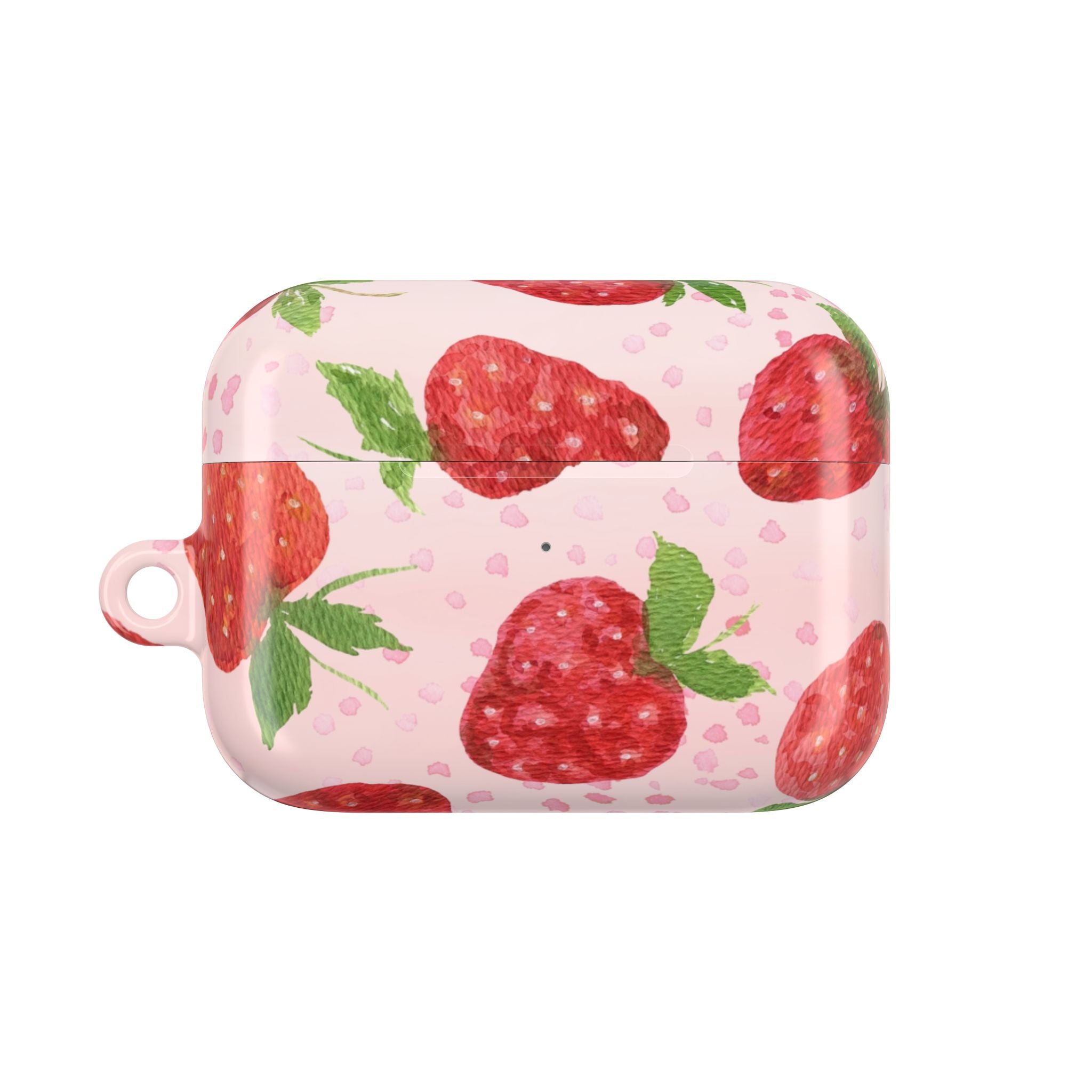 Strawberry Pattern AirPod Case – Cute Pink Protective Cover