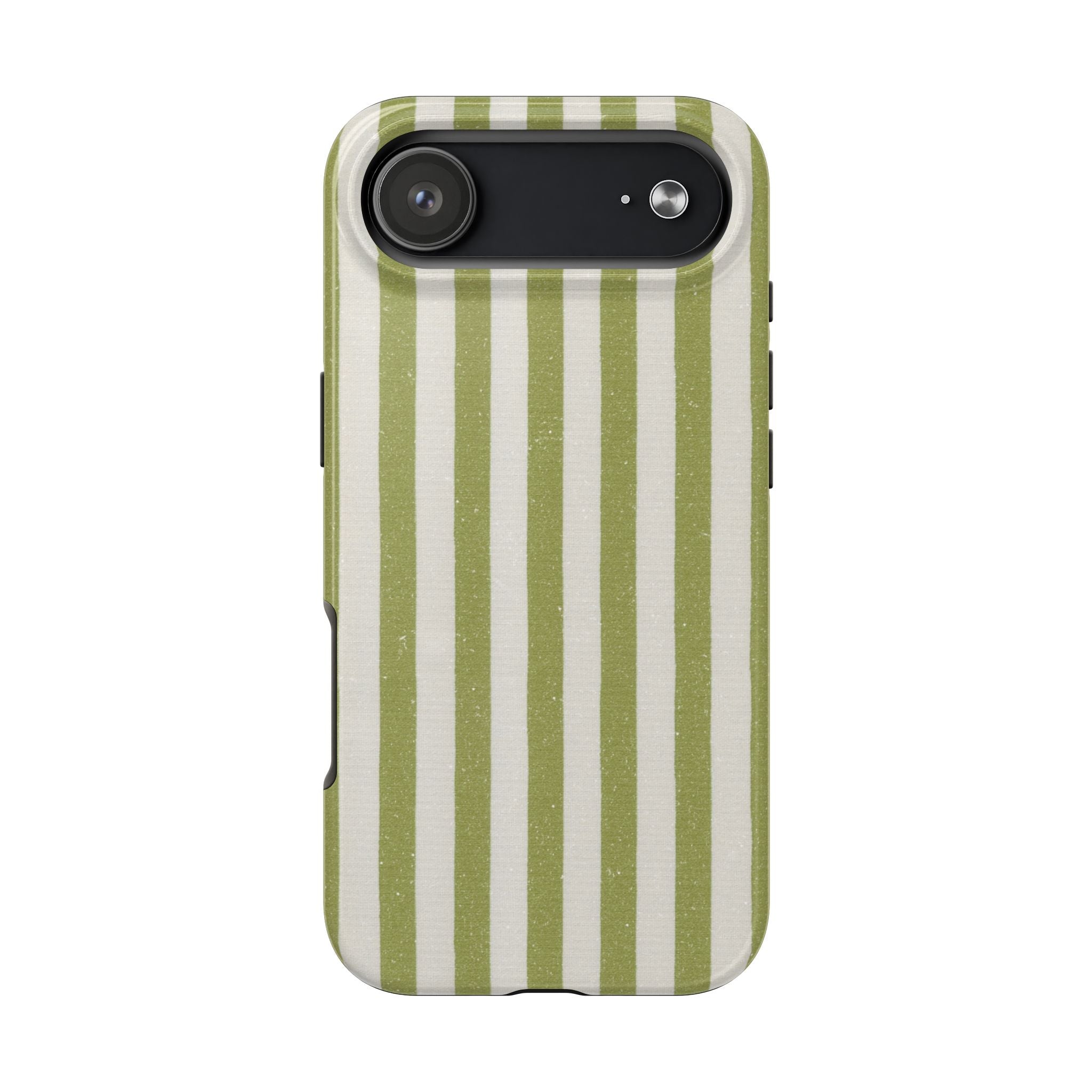 Olive Green Vertical Stripe Tough Phone Case — Durable Protective Cover