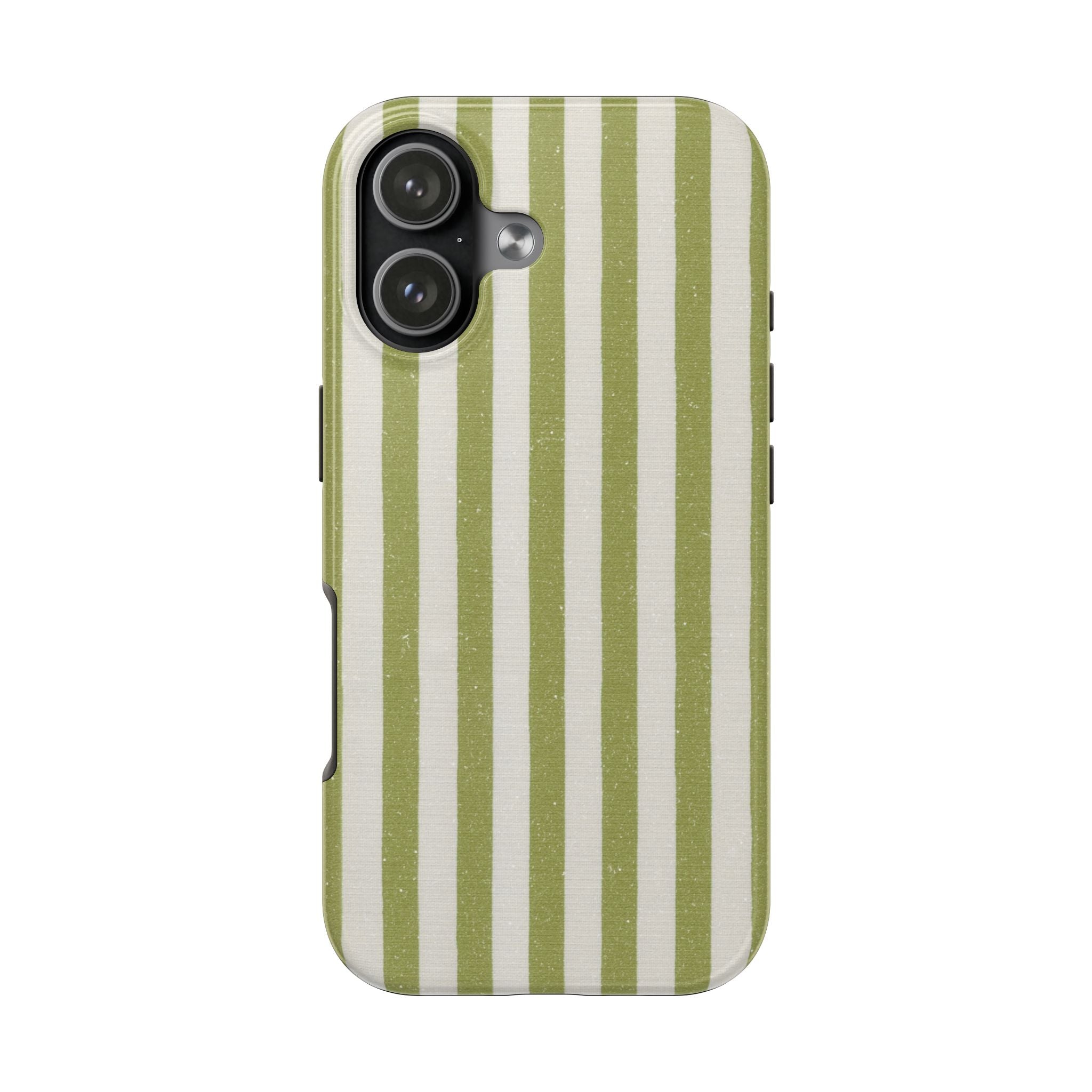 Olive Green Vertical Stripe Tough Phone Case — Durable Protective Cover