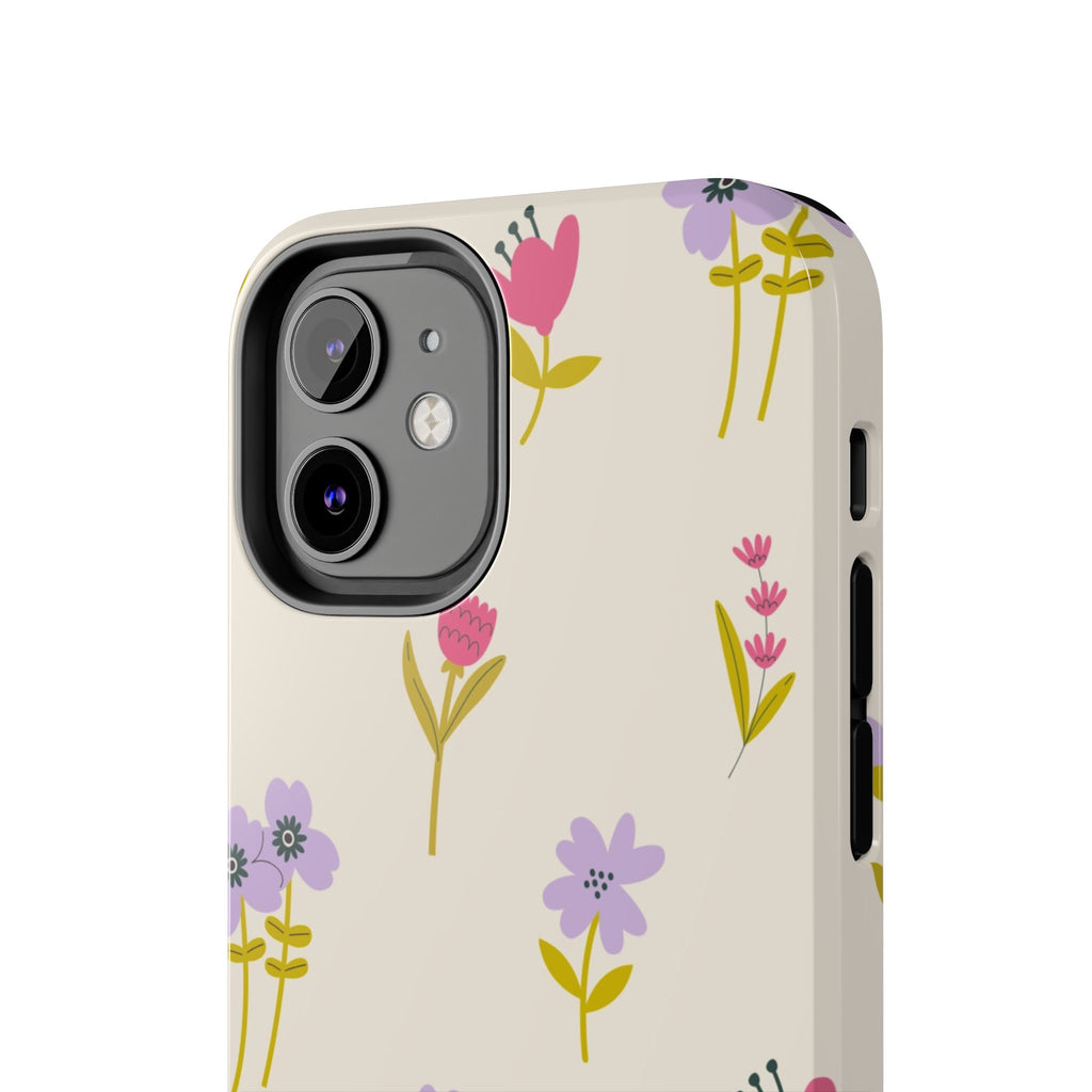 Floral Ditsy Tough Phone Case — Pastel Wildflower Protective Cover