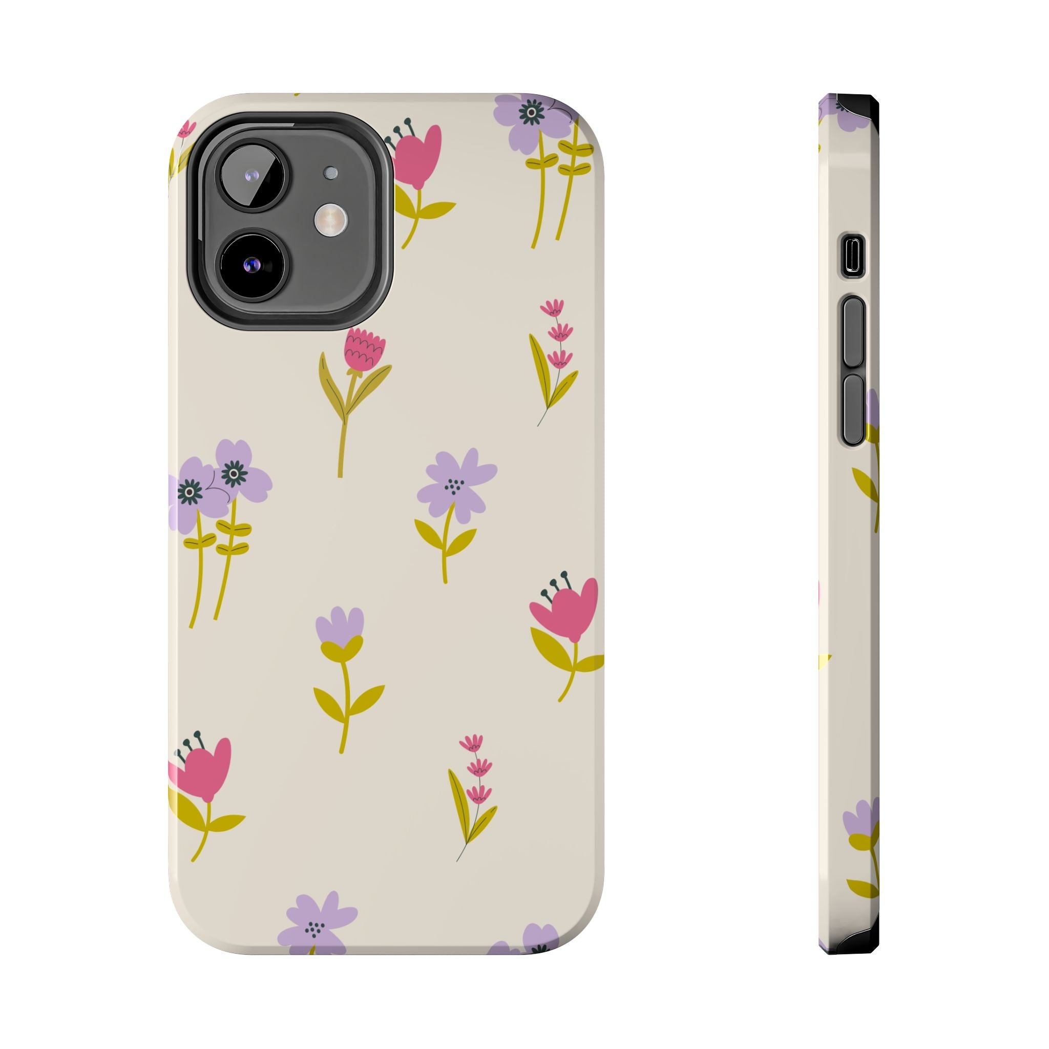 Floral Ditsy Tough Phone Case — Pastel Wildflower Protective Cover