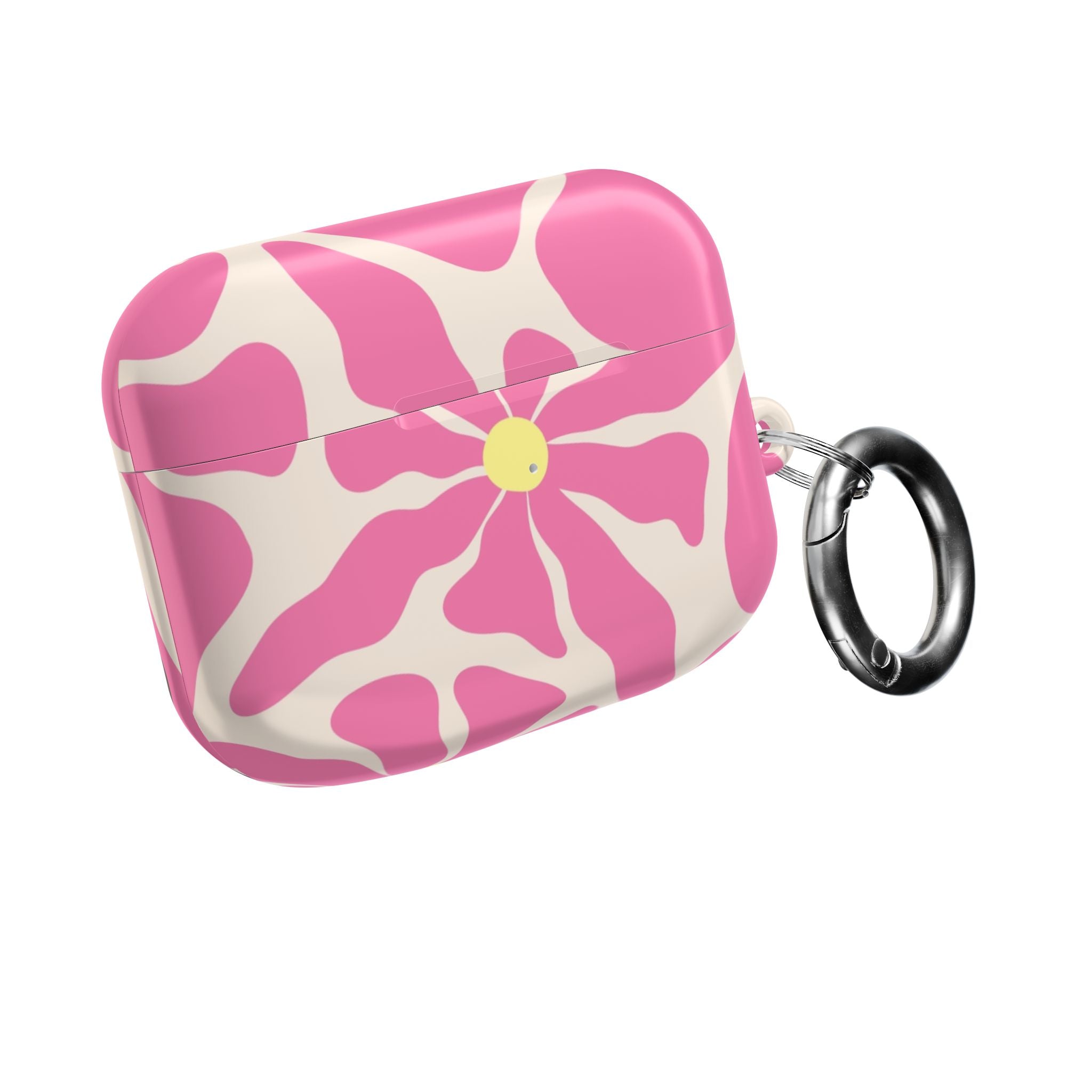 Pink Floral Swirl AirPod Case — Cute Daisy Pattern Protective Cover