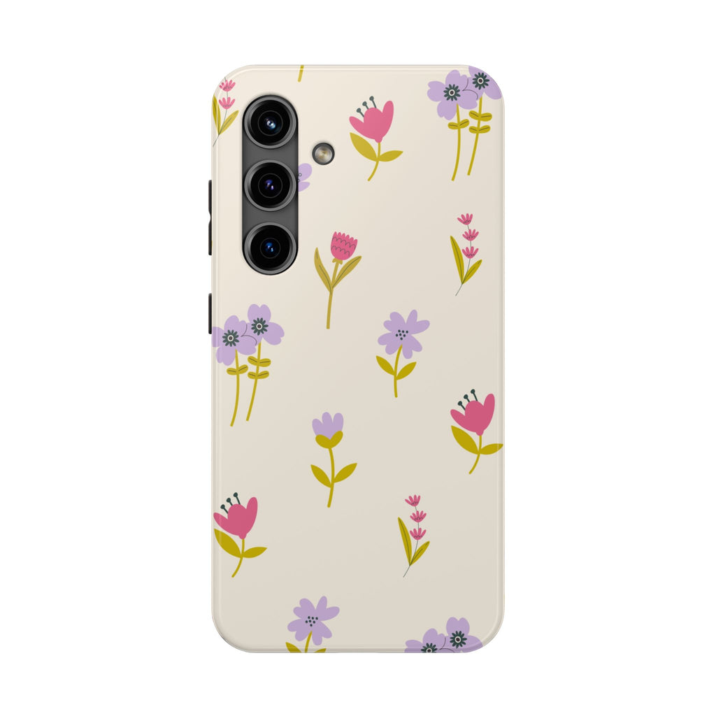 Floral Ditsy Tough Phone Case — Pastel Wildflower Protective Cover