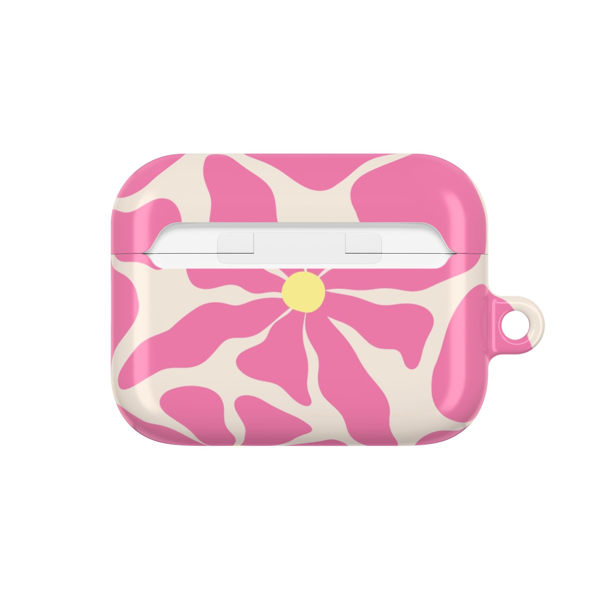 Pink Floral Swirl AirPod Case — Cute Daisy Pattern Protective Cover