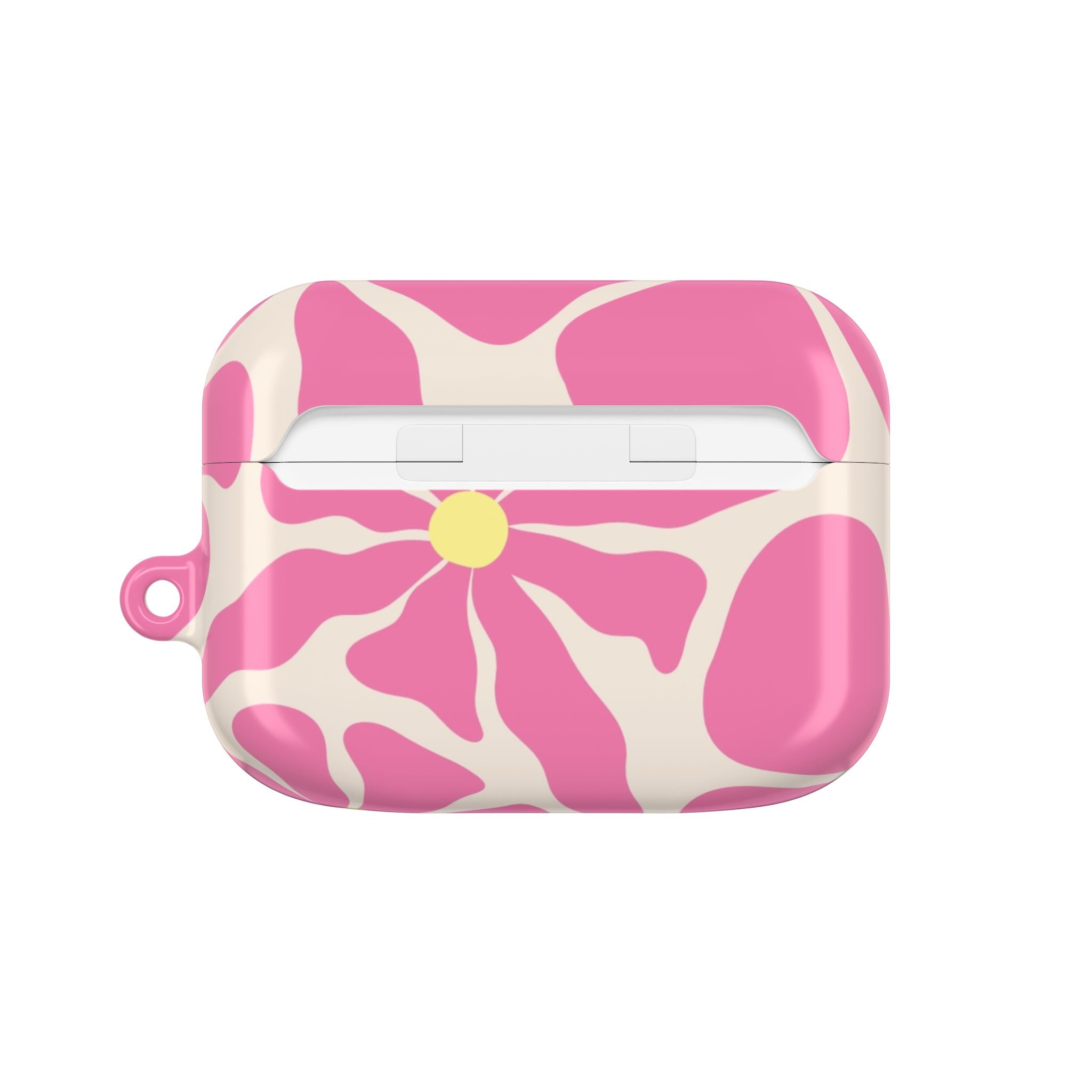 Pink Floral Swirl AirPod Case — Cute Daisy Pattern Protective Cover