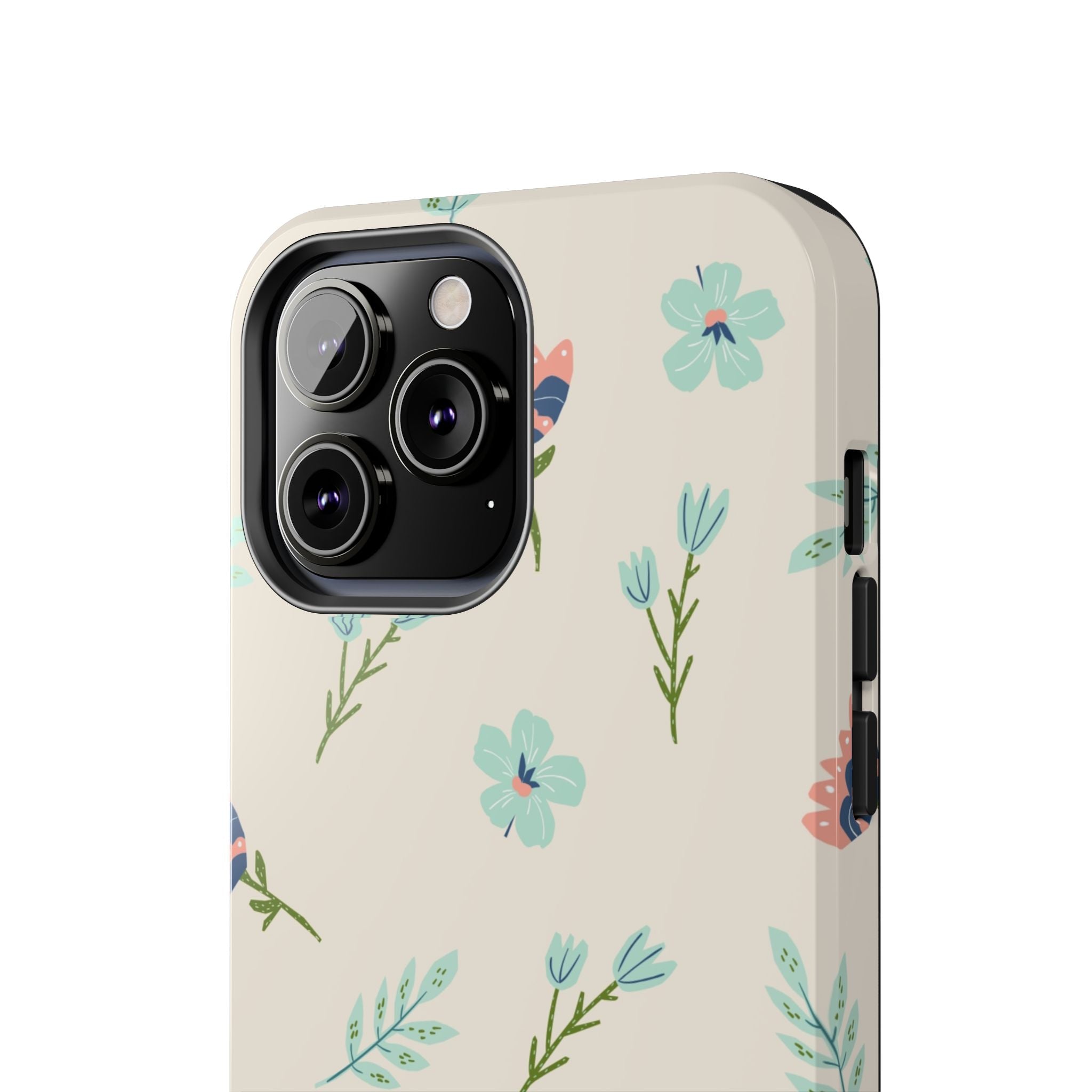 Floral Pattern Tough Phone Case — Pastel Wildflower Protective Phone Cover