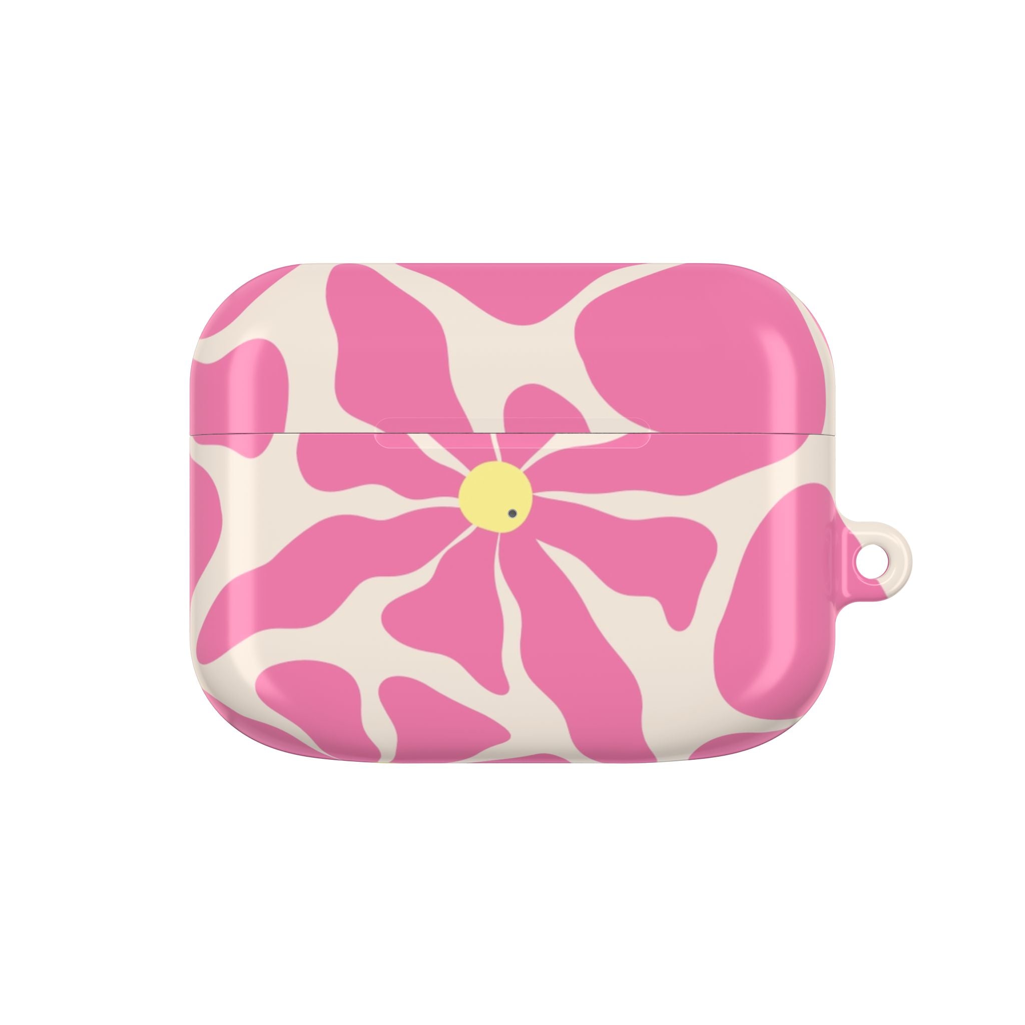 Pink Floral Swirl AirPod Case — Cute Daisy Pattern Protective Cover
