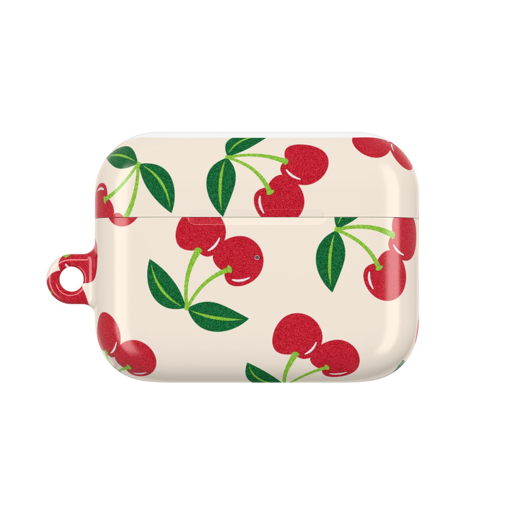 Cherry Pattern AirPod Case — Retro Red Cherry Protective Cover