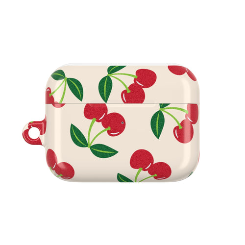 Cherry Pattern AirPod Case — Retro Red Cherry Protective Cover