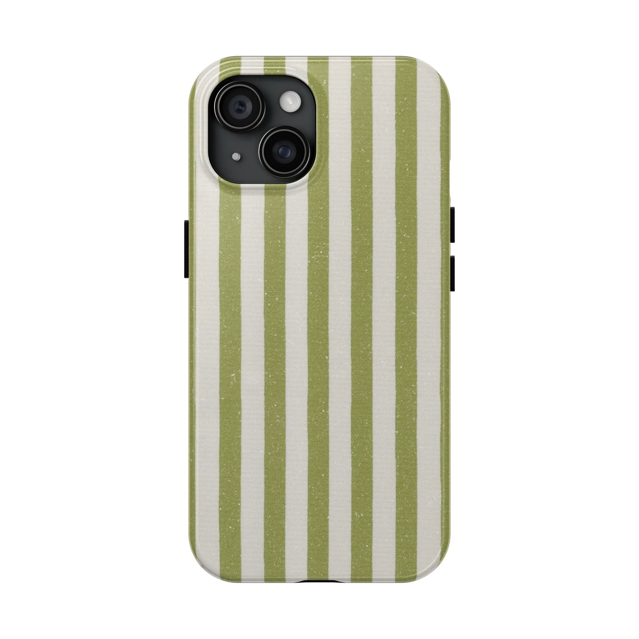 Olive Green Vertical Stripe Tough Phone Case — Durable Protective Cover