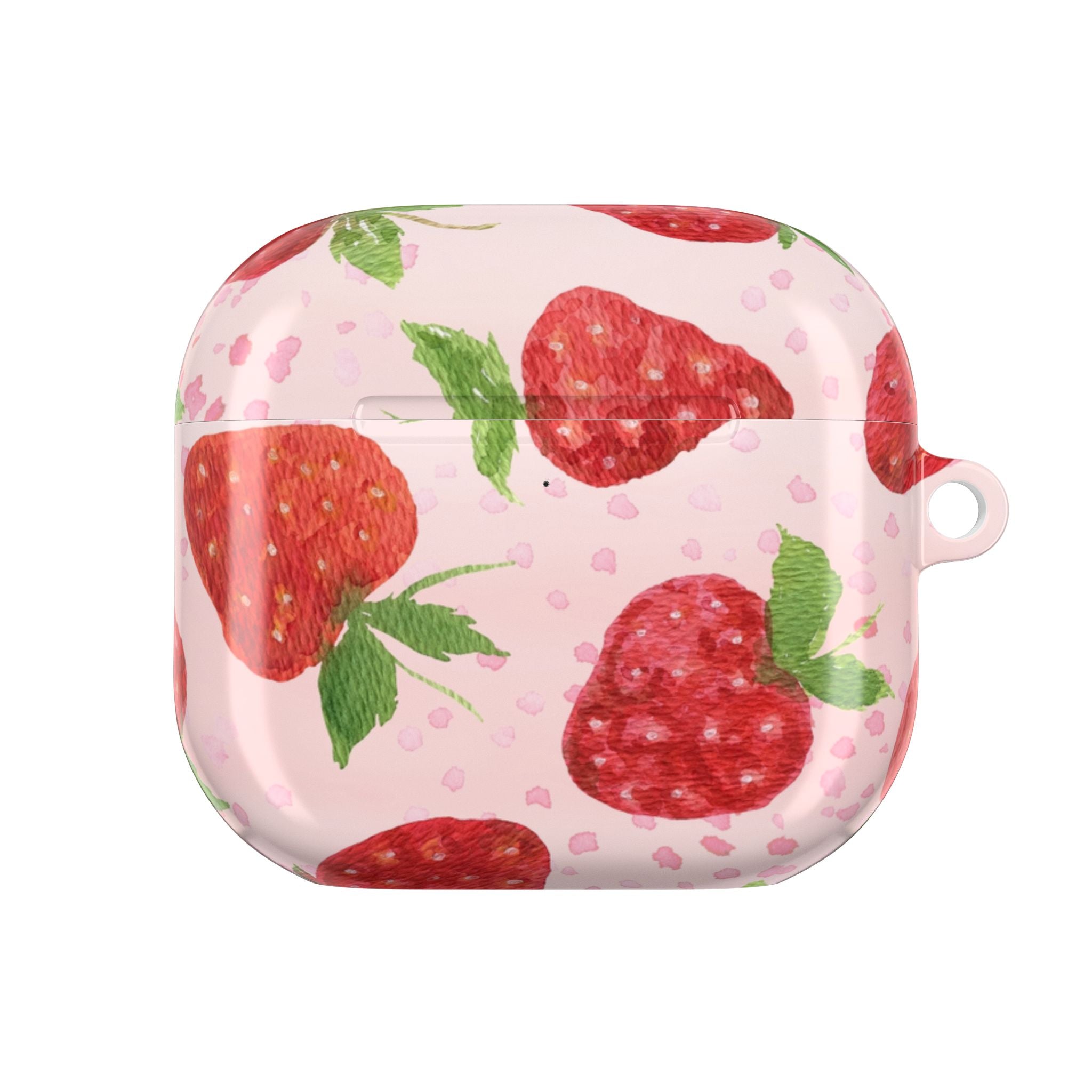 Strawberry Pattern AirPod Case – Cute Pink Protective Cover