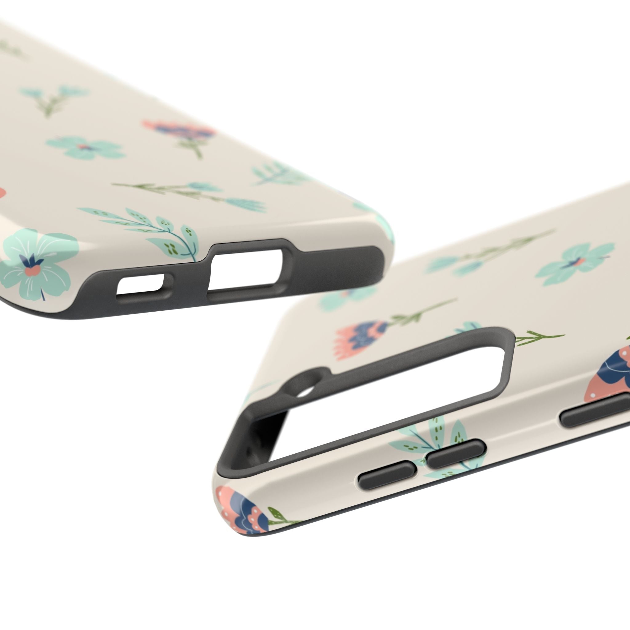 Floral Pattern Tough Phone Case — Pastel Wildflower Protective Phone Cover