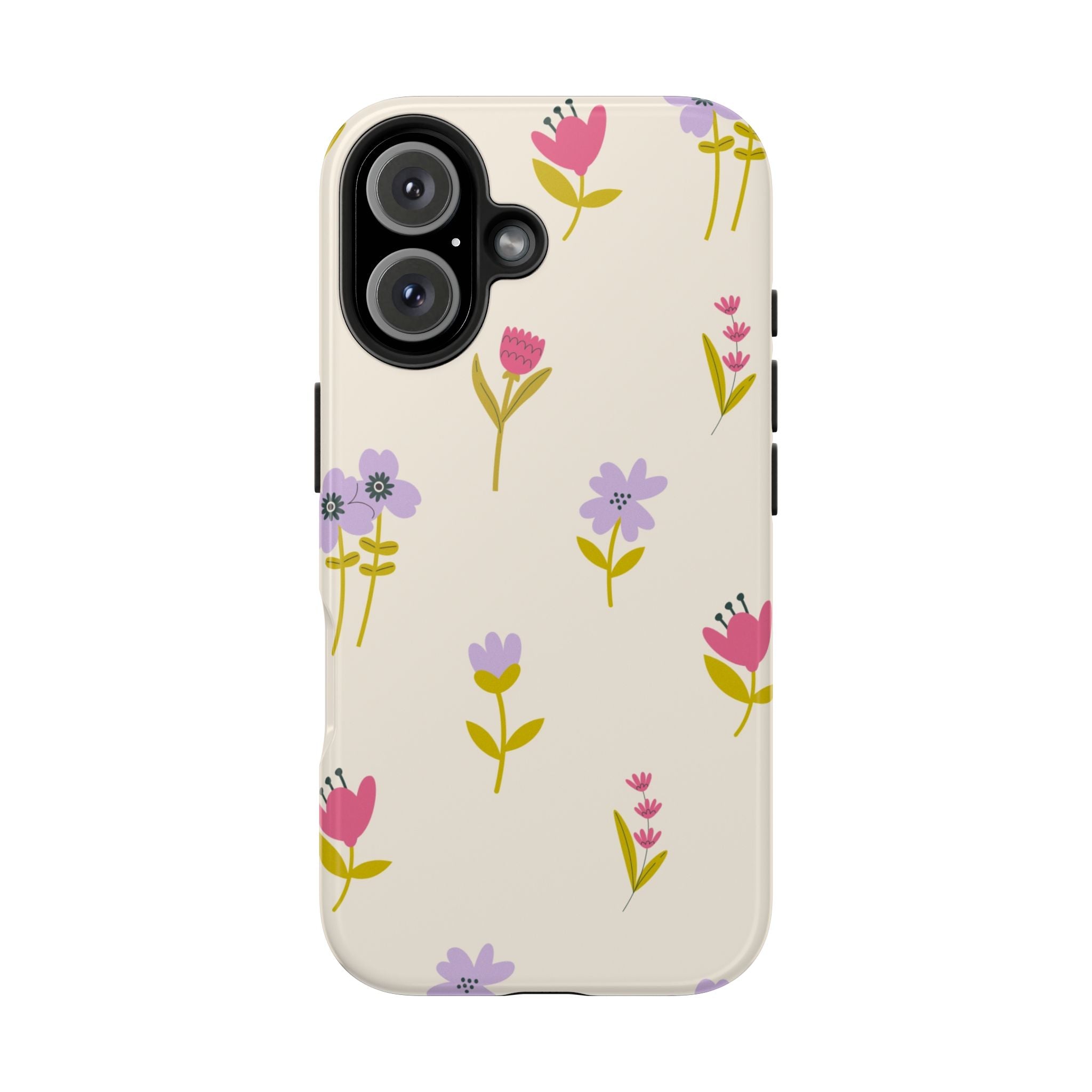 Floral Ditsy Tough Phone Case — Pastel Wildflower Protective Cover