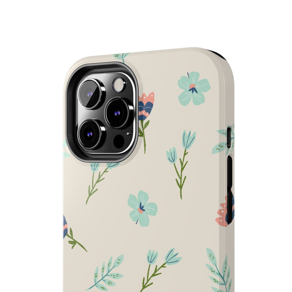 Floral Pattern Tough Phone Case — Pastel Wildflower Protective Phone Cover