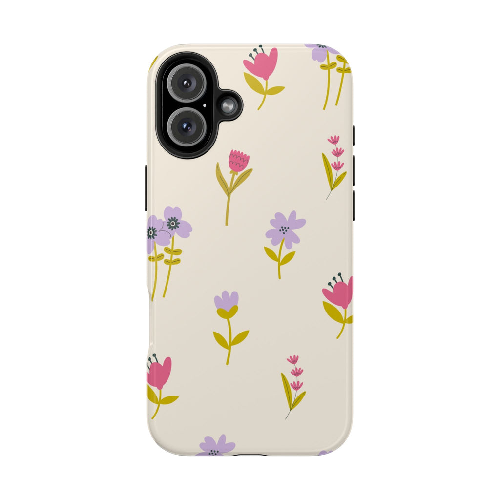 Floral Ditsy Tough Phone Case — Pastel Wildflower Protective Cover