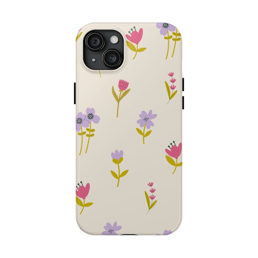 Floral Ditsy Tough Phone Case — Pastel Wildflower Protective Cover