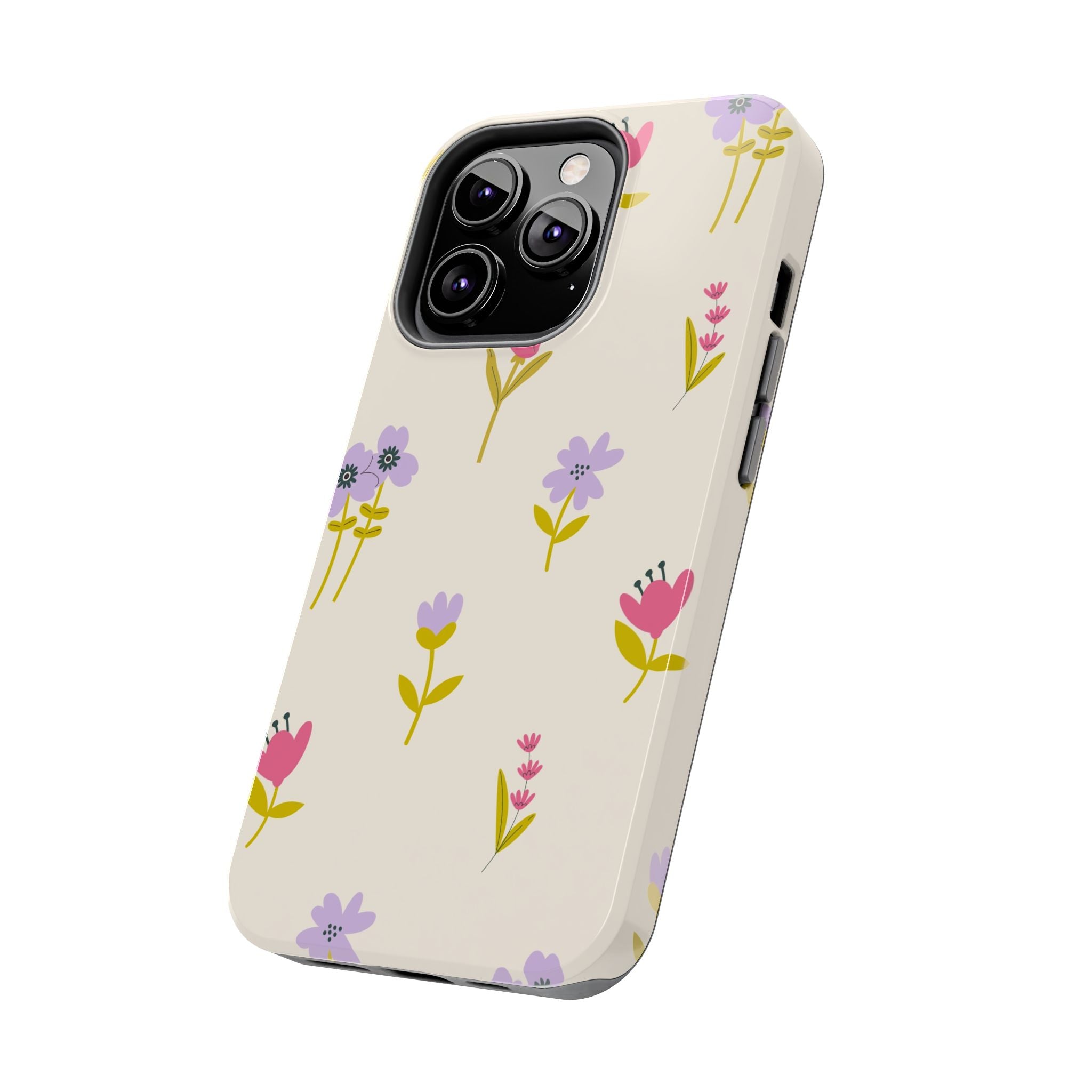 Floral Ditsy Tough Phone Case — Pastel Wildflower Protective Cover
