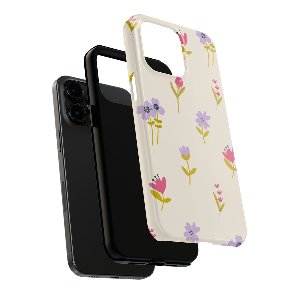 Floral Ditsy Tough Phone Case — Pastel Wildflower Protective Cover