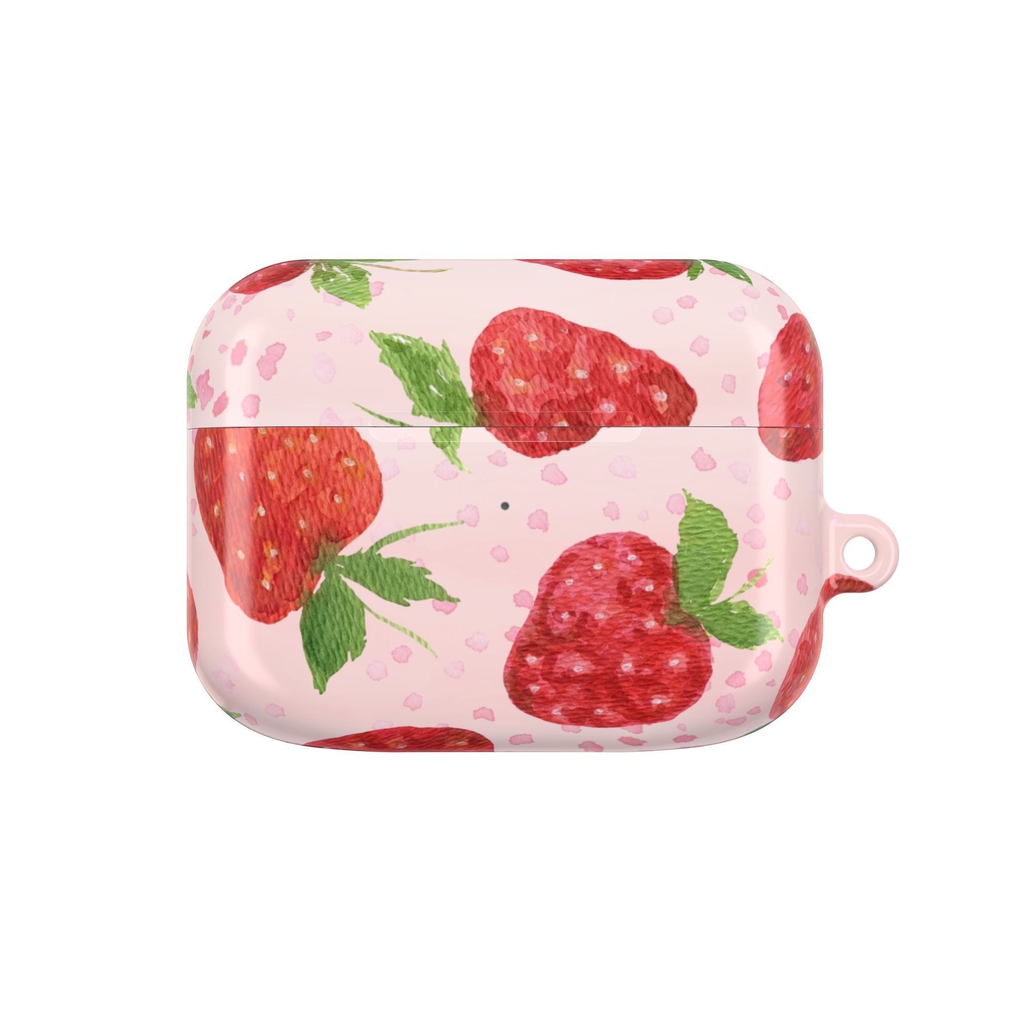 Strawberry Pattern AirPod Case – Cute Pink Protective Cover