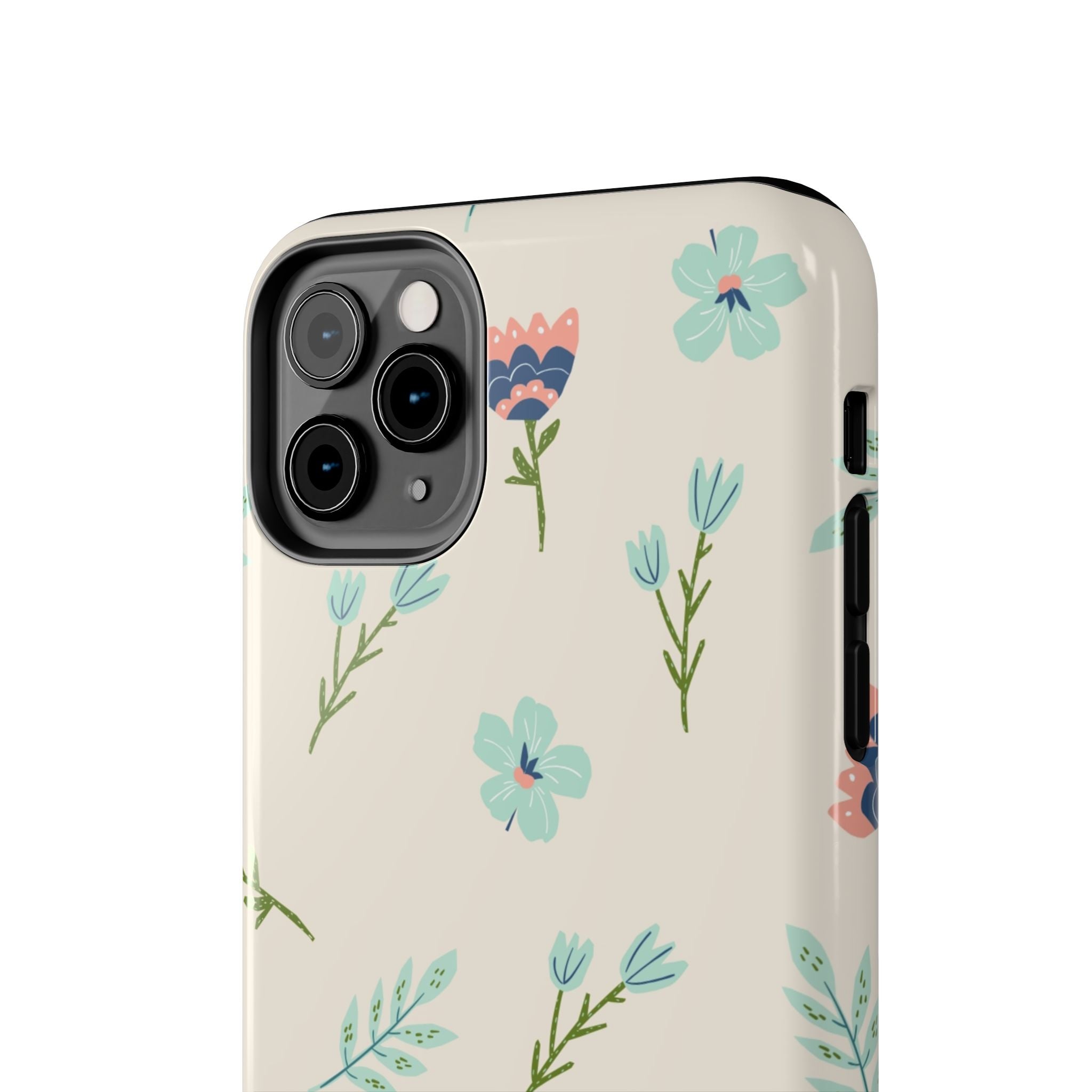 Floral Pattern Tough Phone Case — Pastel Wildflower Protective Phone Cover