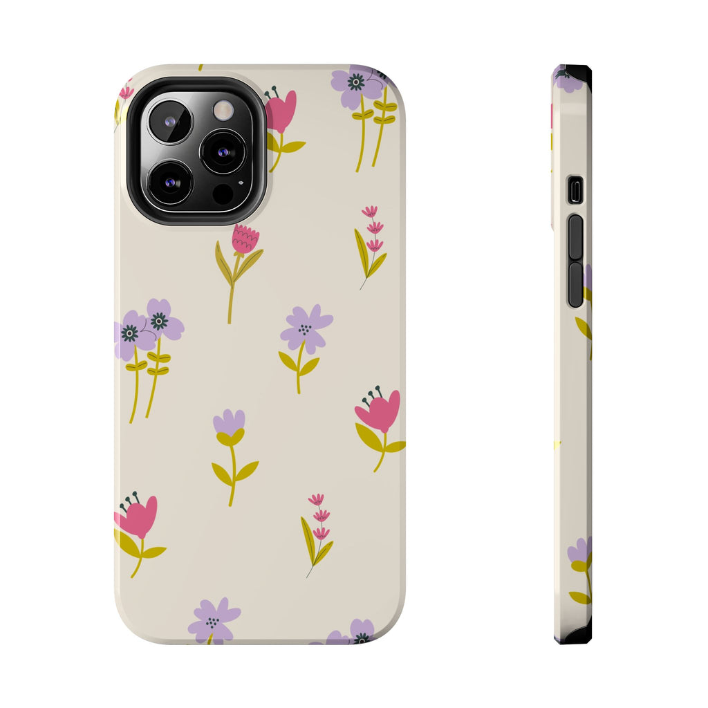 Floral Ditsy Tough Phone Case — Pastel Wildflower Protective Cover