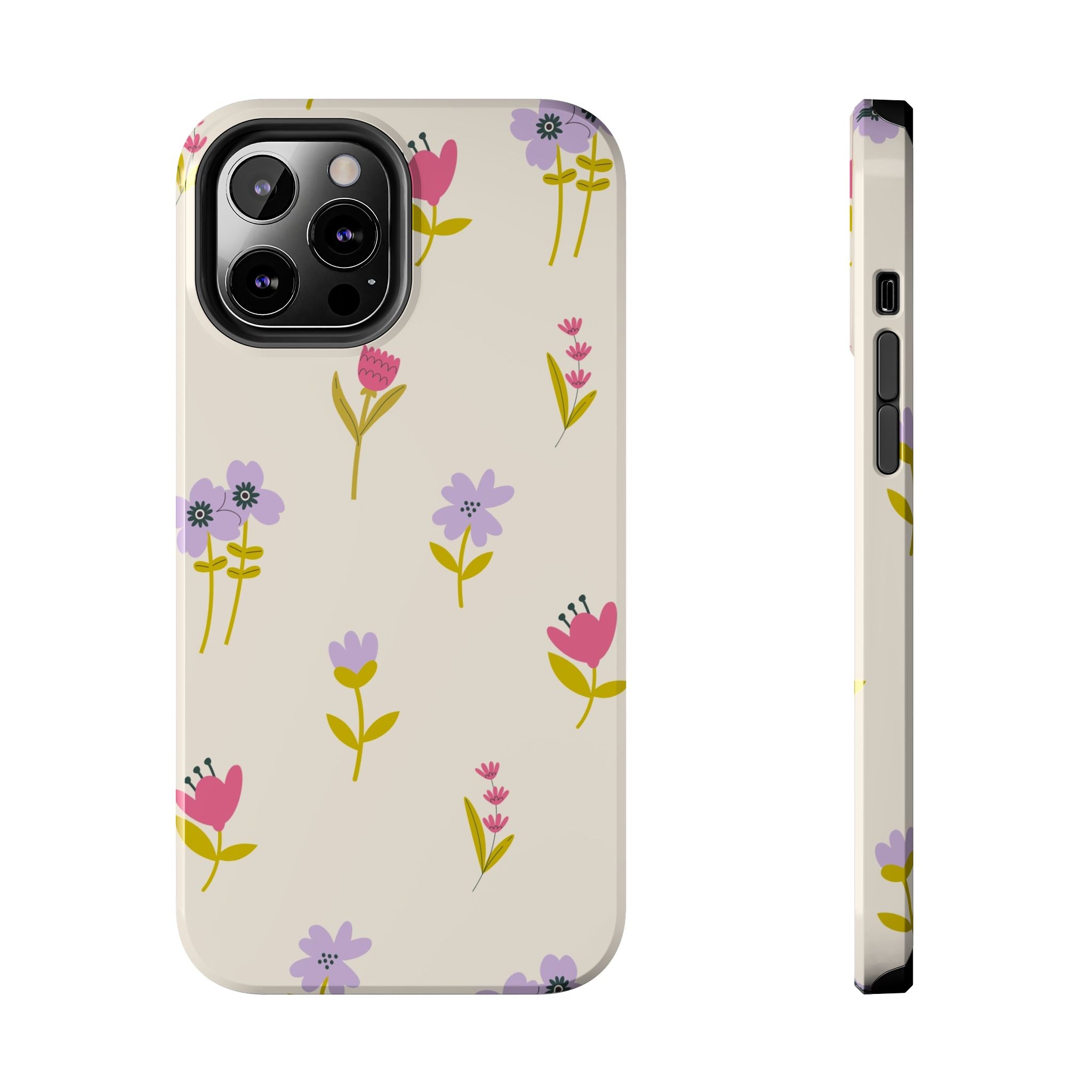 Floral Ditsy Tough Phone Case — Pastel Wildflower Protective Cover